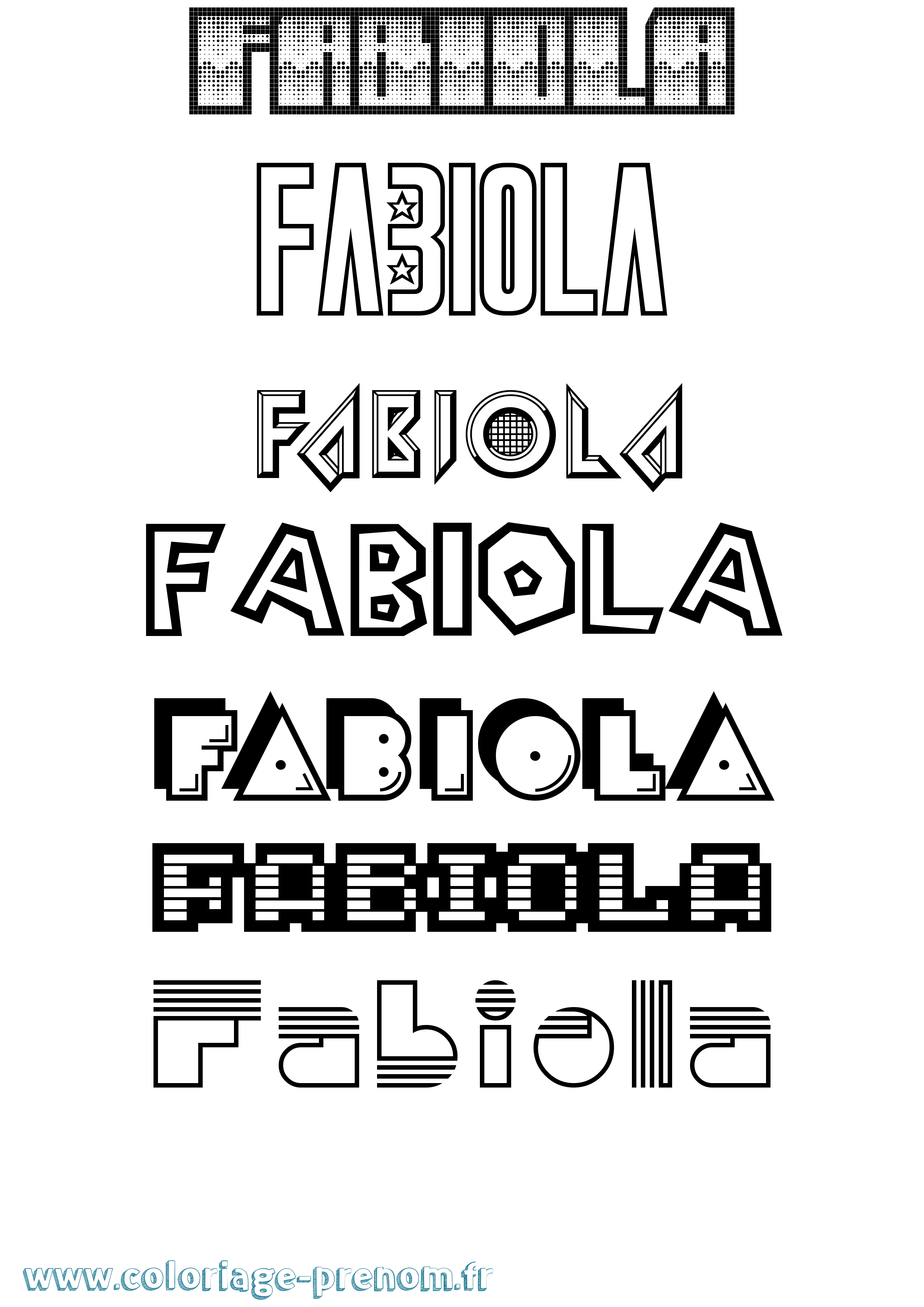 Coloriage prénom Fabiola Jeux Vidéos