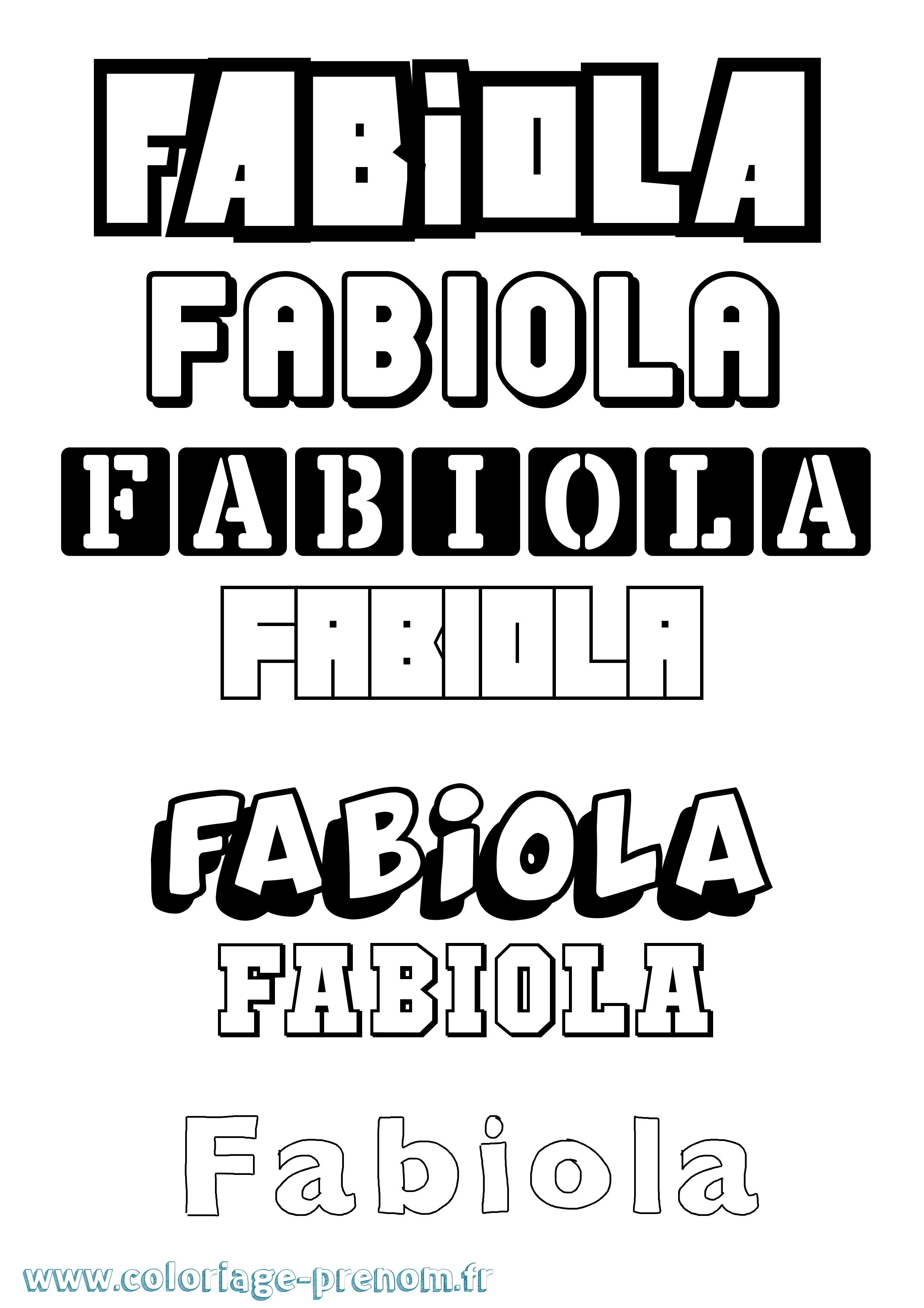 Coloriage prénom Fabiola Simple
