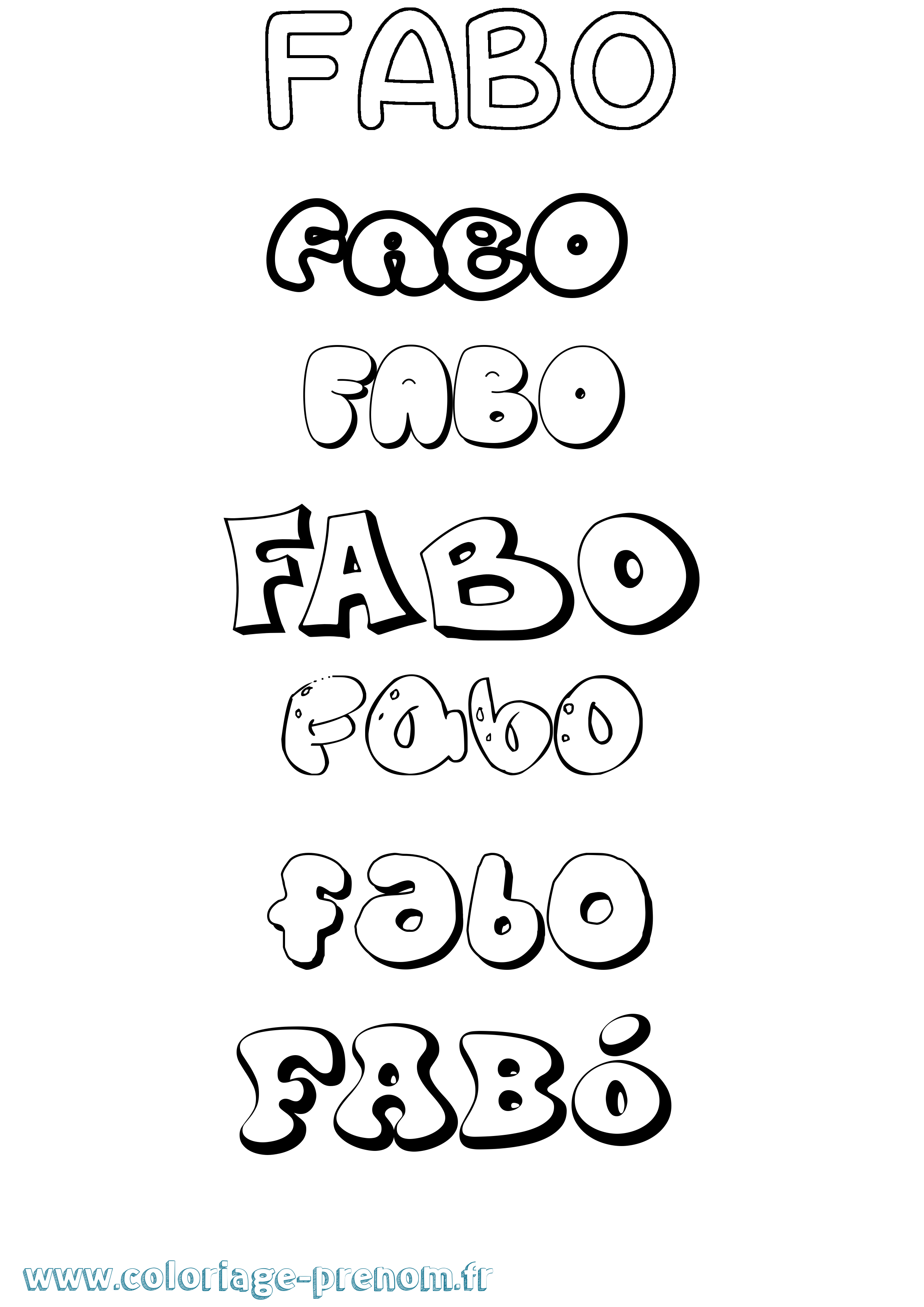 Coloriage Fabó Bubble Coloriage prénom Fabó Bubble