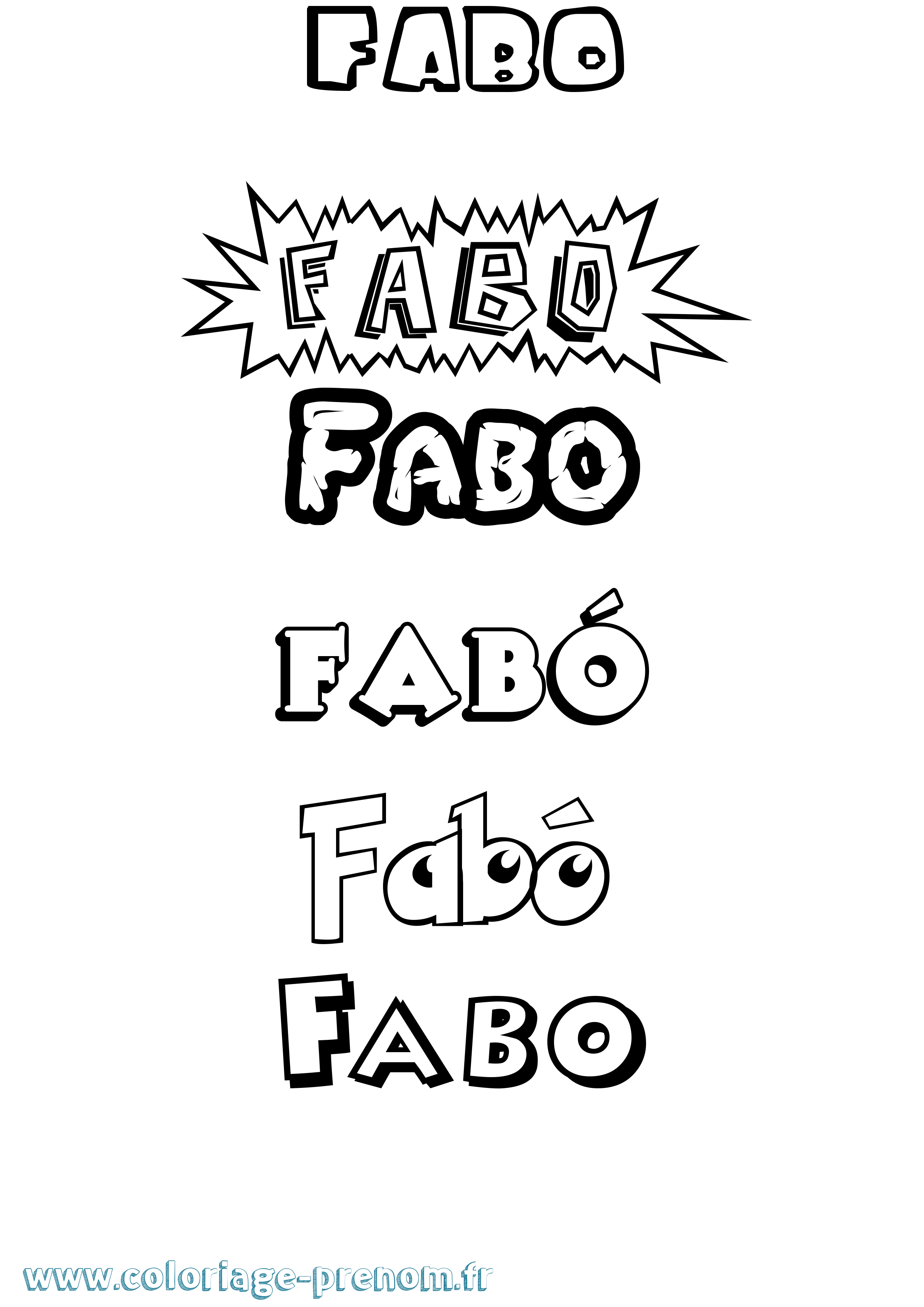 Coloriage Fabó Dessin Animé Coloriage prénom Fabó Dessin Animé