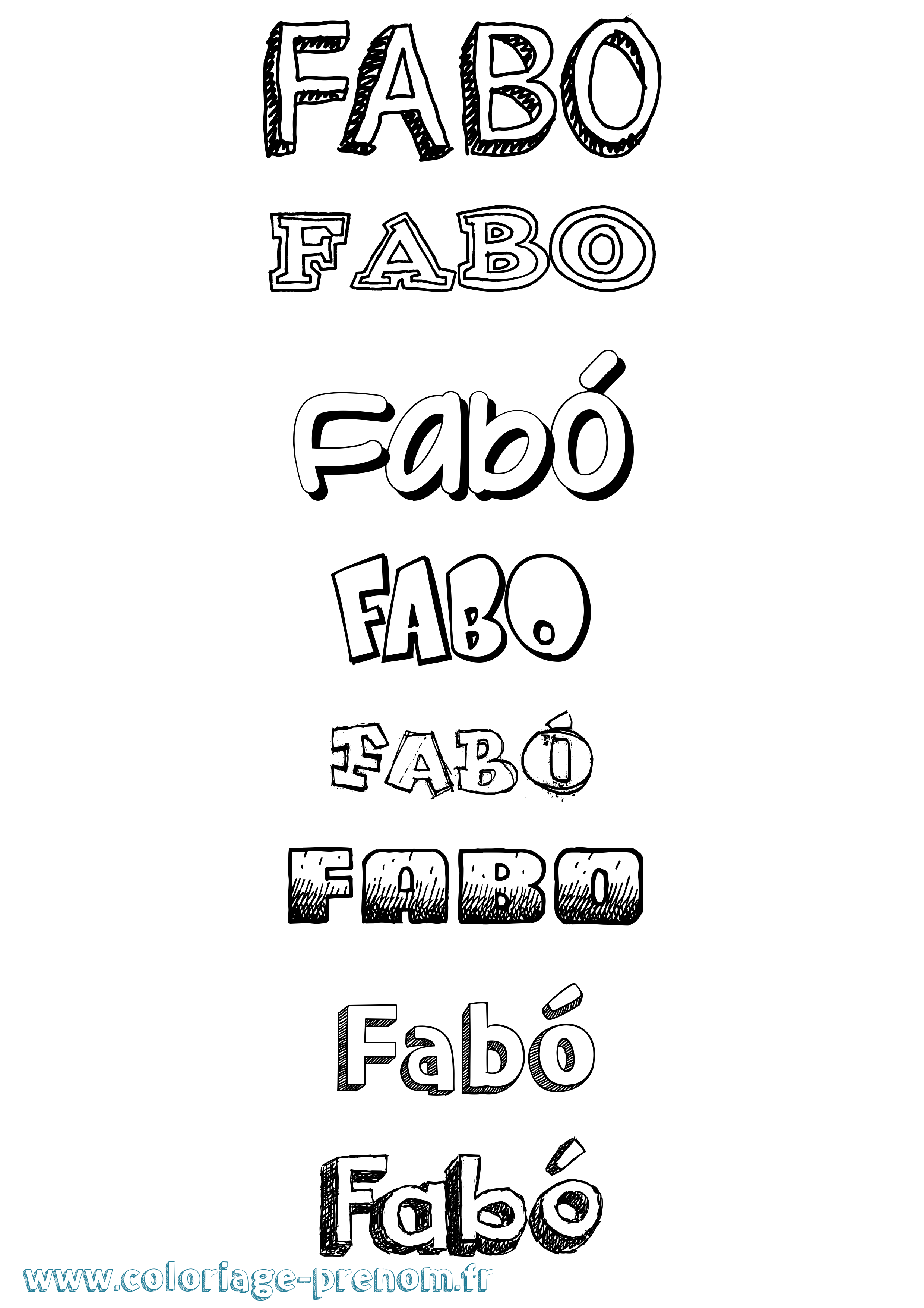 Coloriage Fabó Dessiné Coloriage prénom Fabó Dessiné