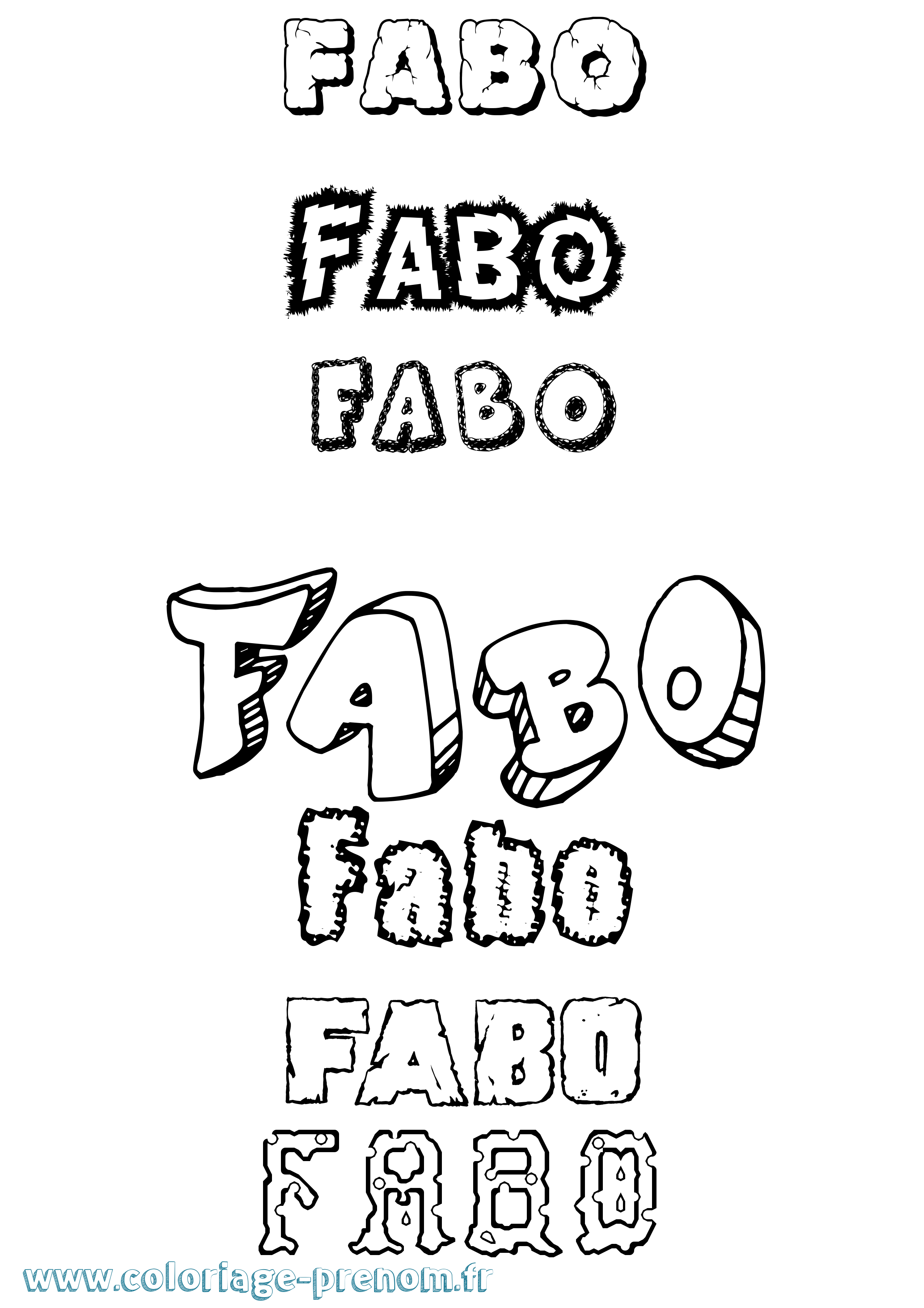 Coloriage Fabó Destructuré Coloriage prénom Fabó Destructuré
