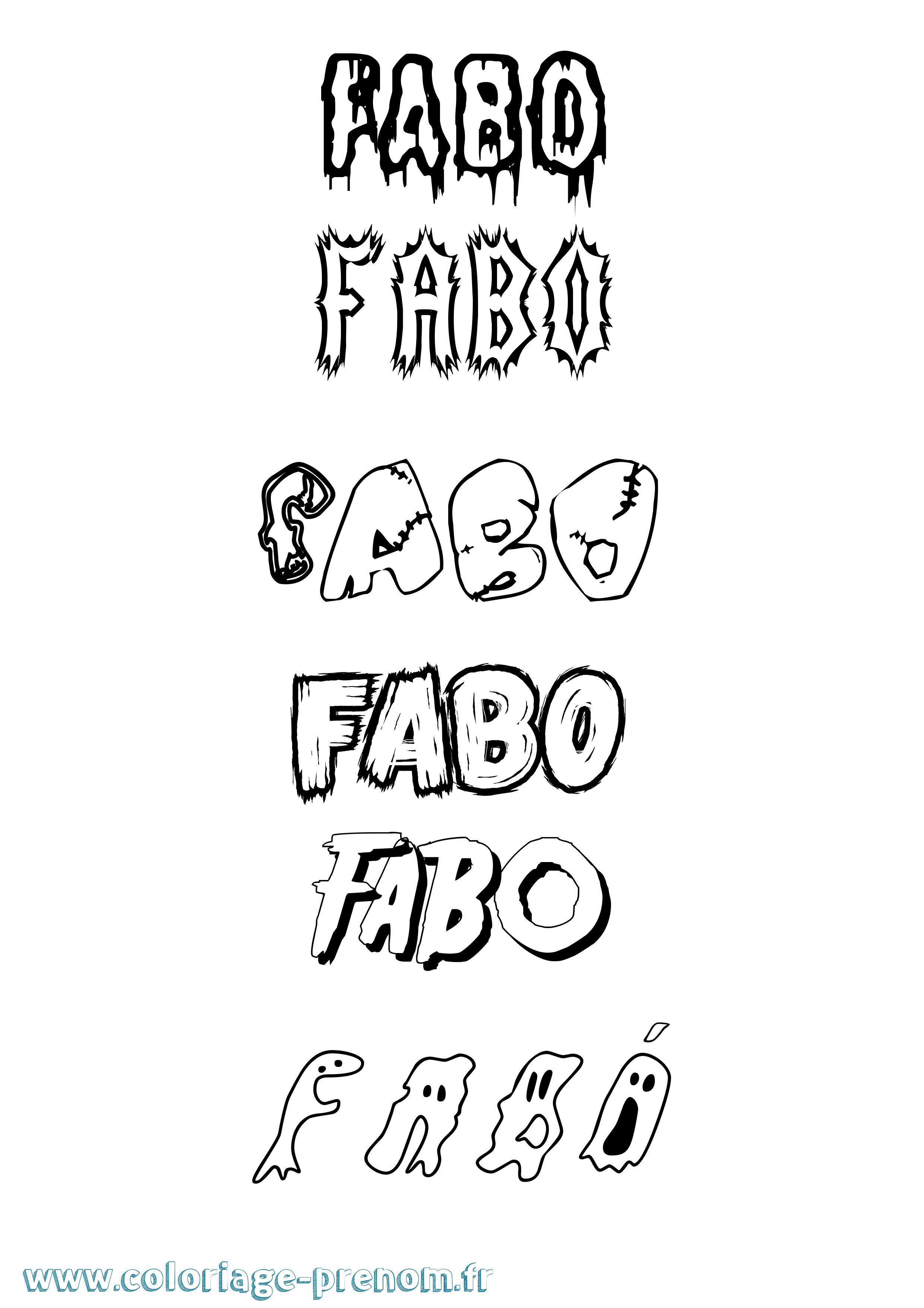 Coloriage Fabó Frisson Coloriage prénom Fabó Frisson