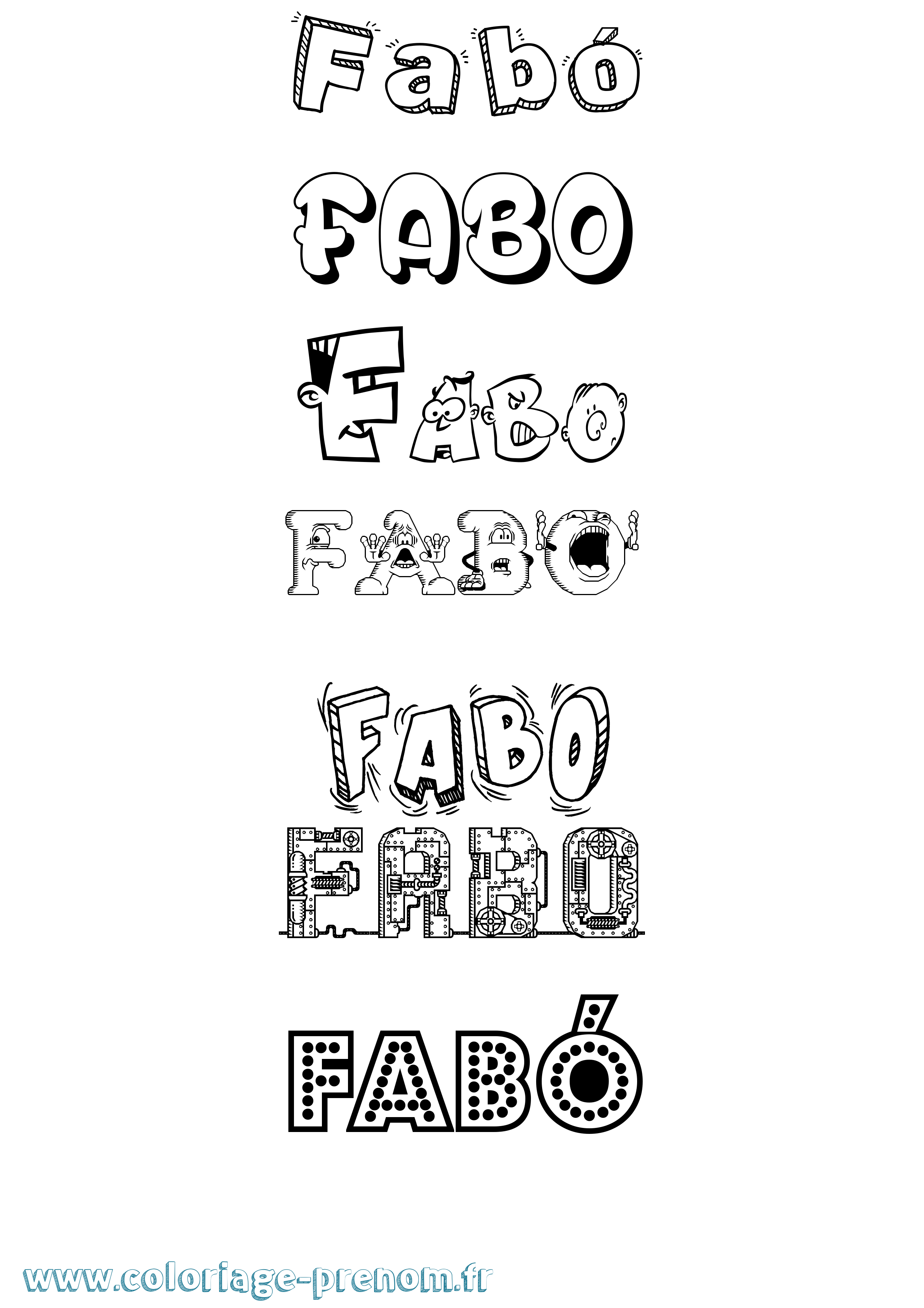 Coloriage Fabó Fun Coloriage prénom Fabó Fun