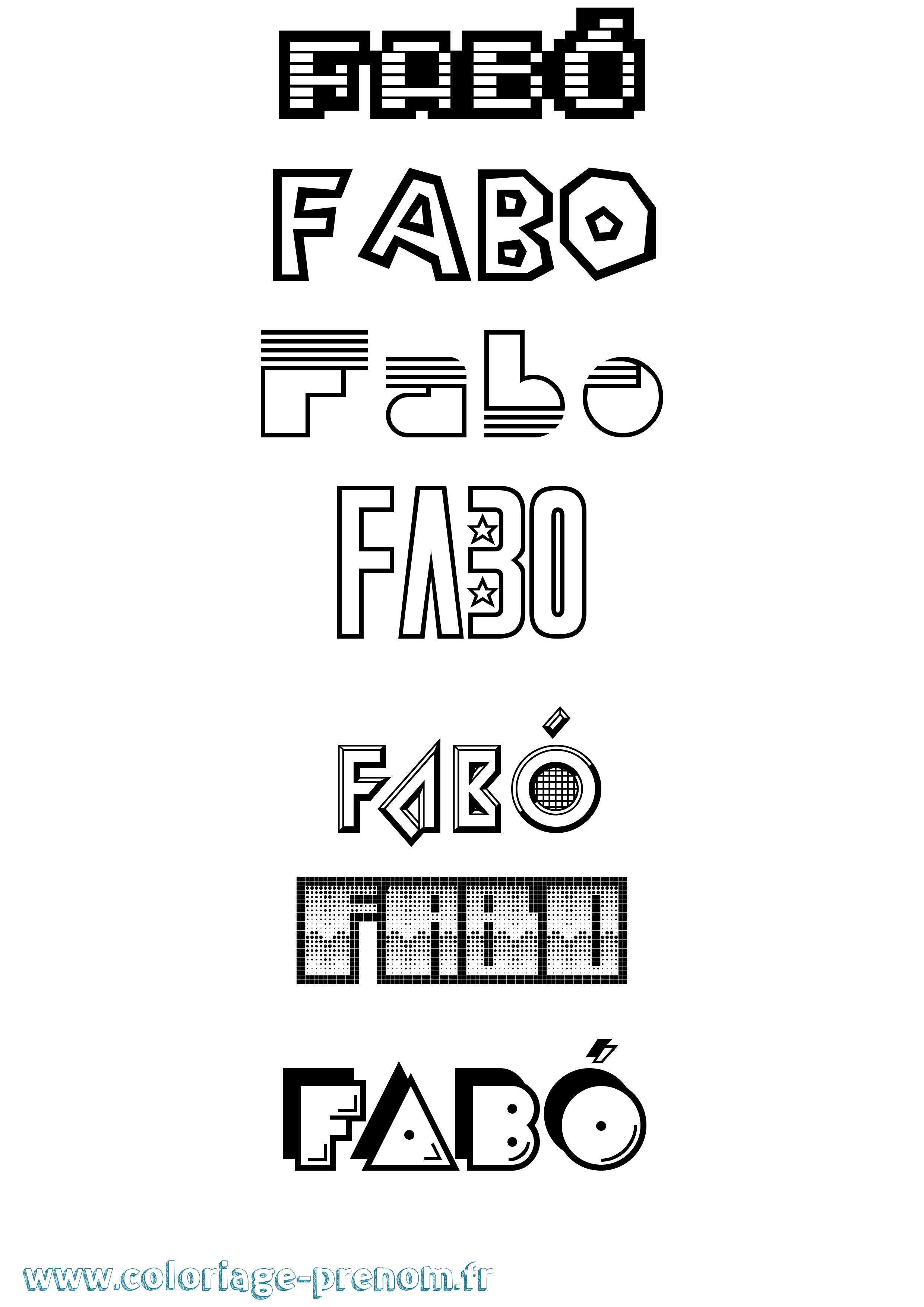 Coloriage Fabó Jeux Vidéos Coloriage prénom Fabó Jeux Vidéos