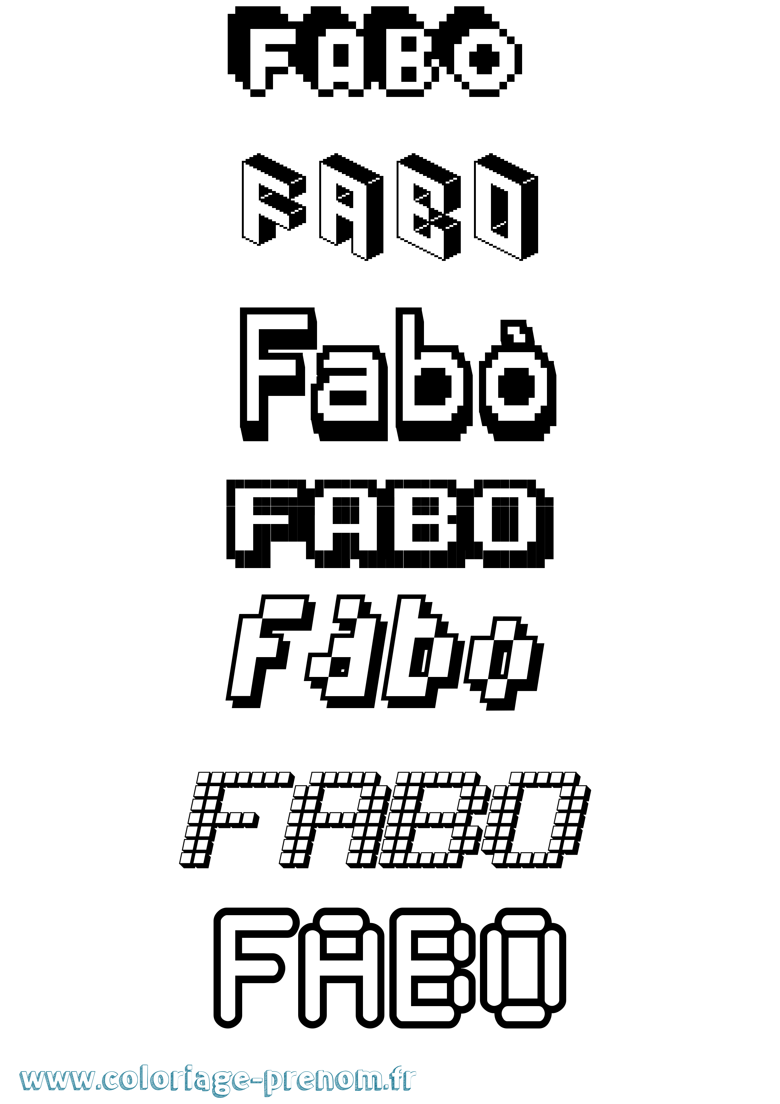 Coloriage Fabó Pixel Coloriage prénom Fabó Pixel