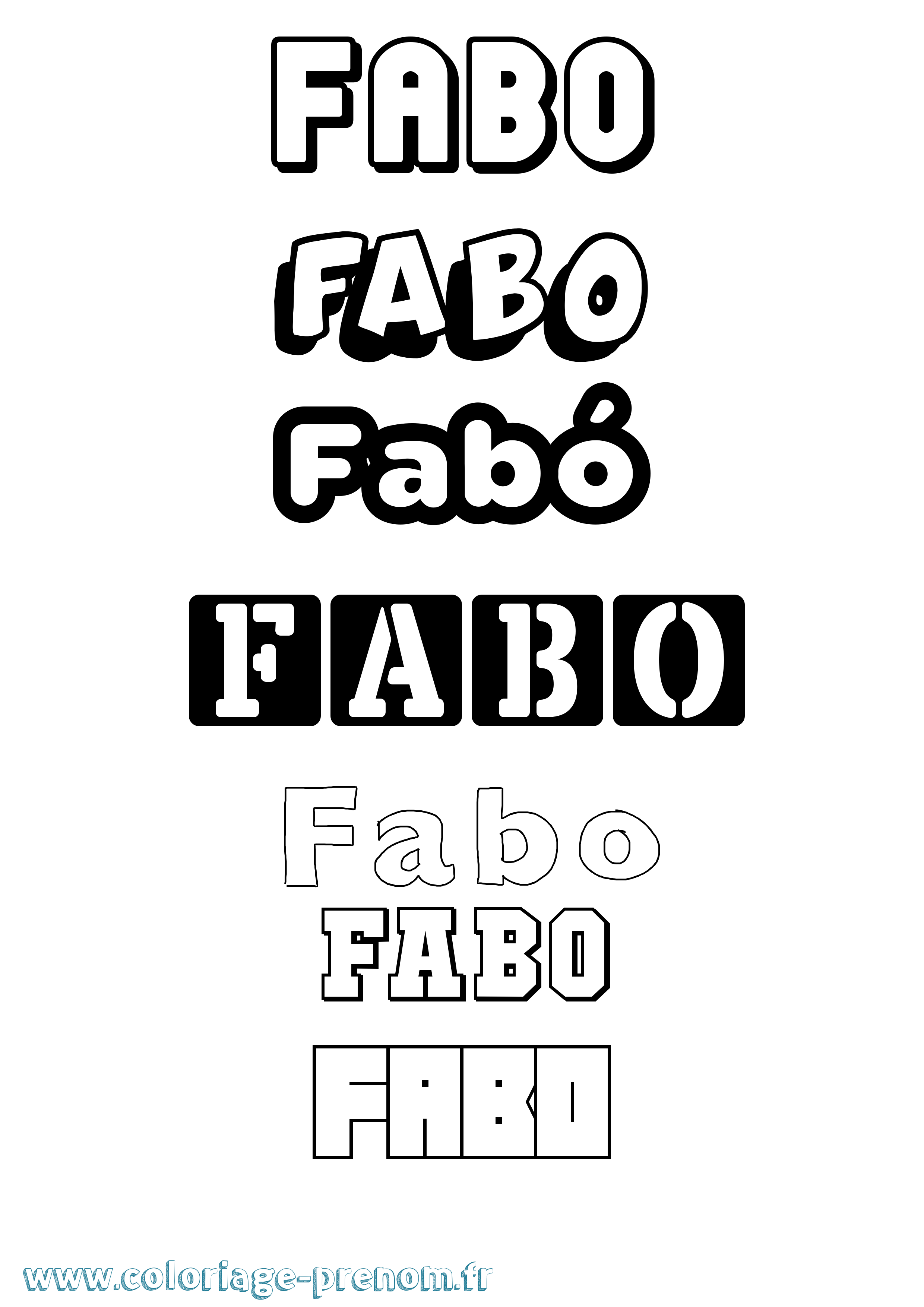 Coloriage Fabó Simple Coloriage prénom Fabó Simple