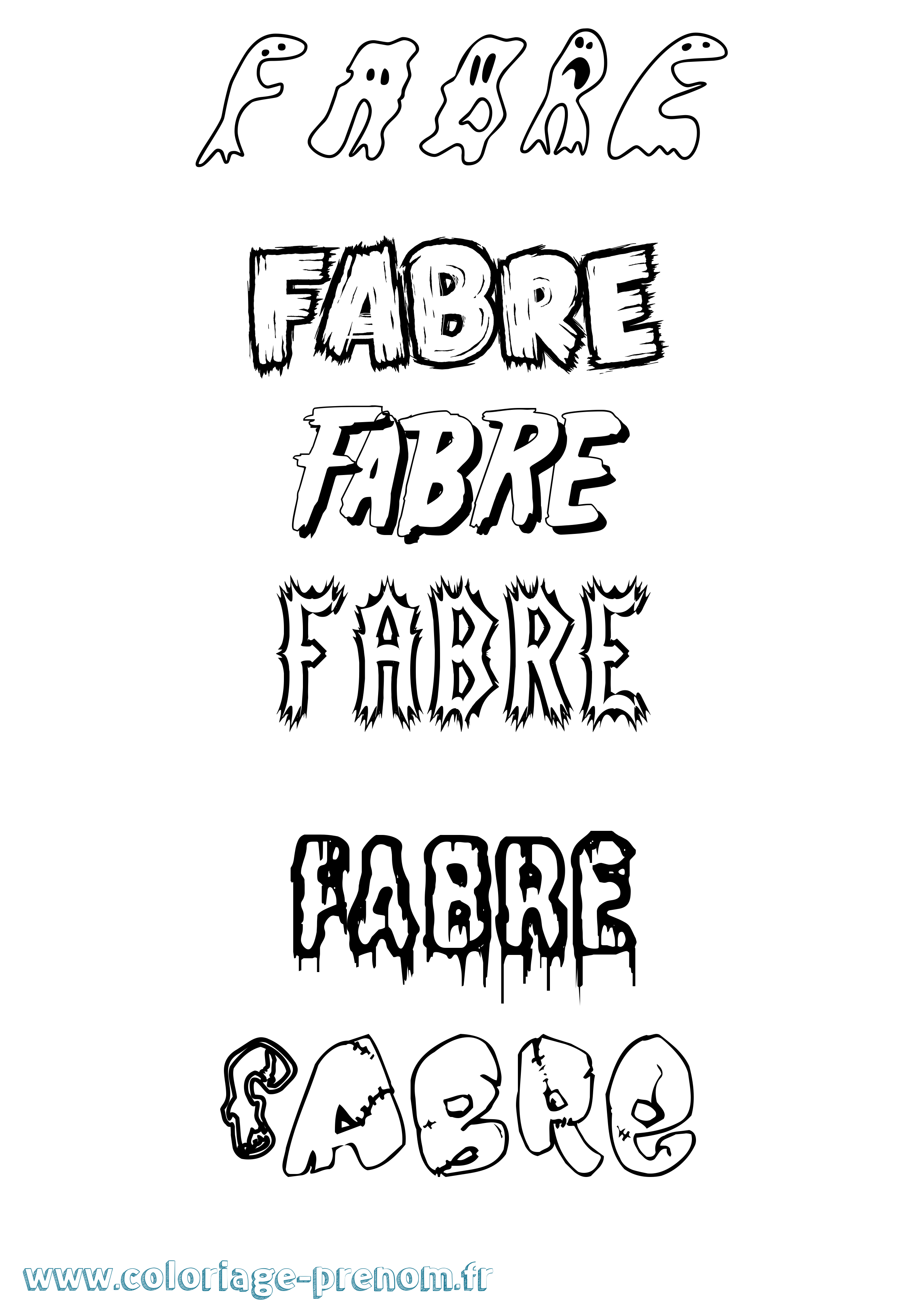 Coloriage prénom Fabre Frisson