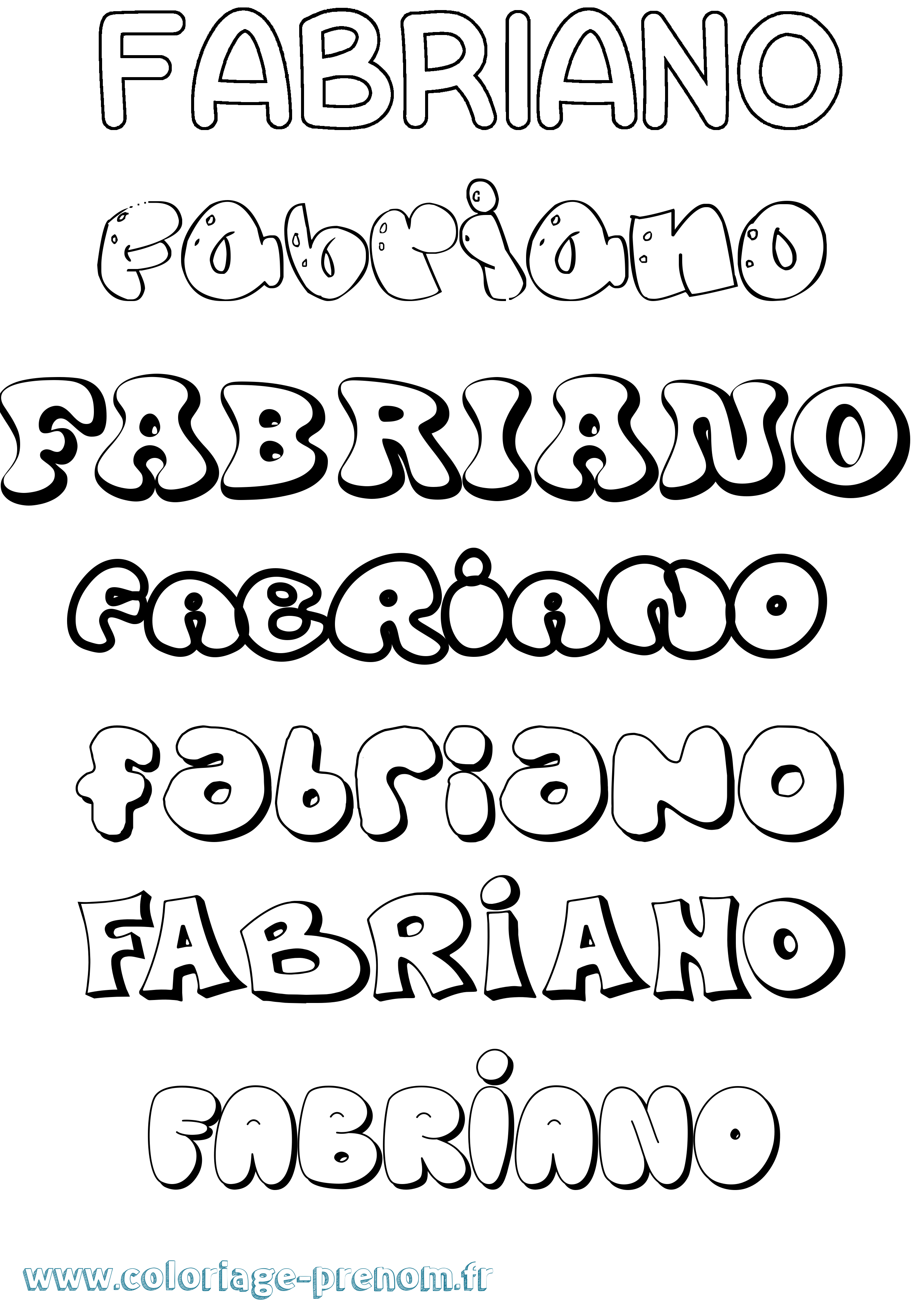 Coloriage Fabriano Bubble Coloriage prénom Fabriano Bubble