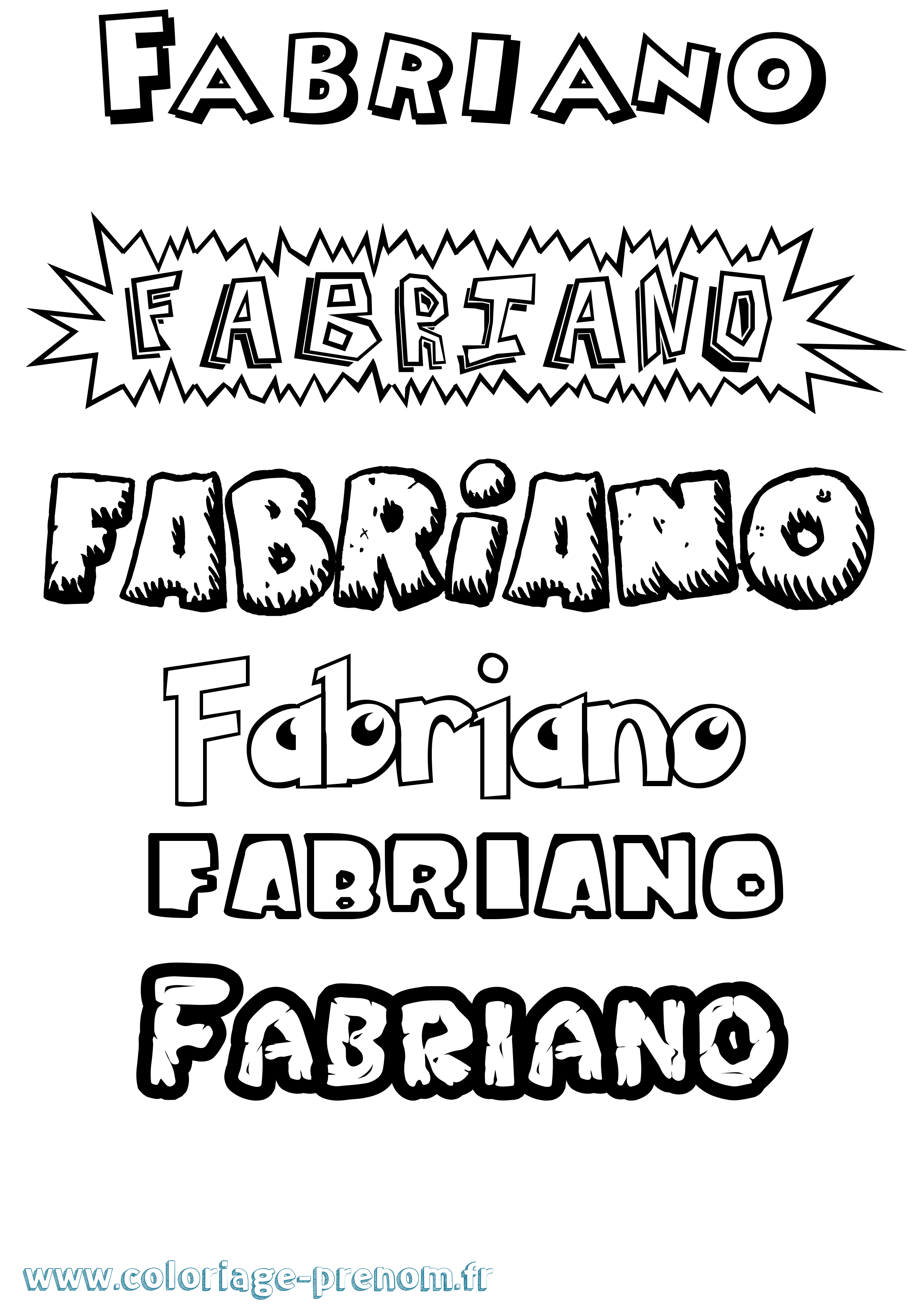 Coloriage Fabriano Dessin Animé Coloriage prénom Fabriano Dessin Animé