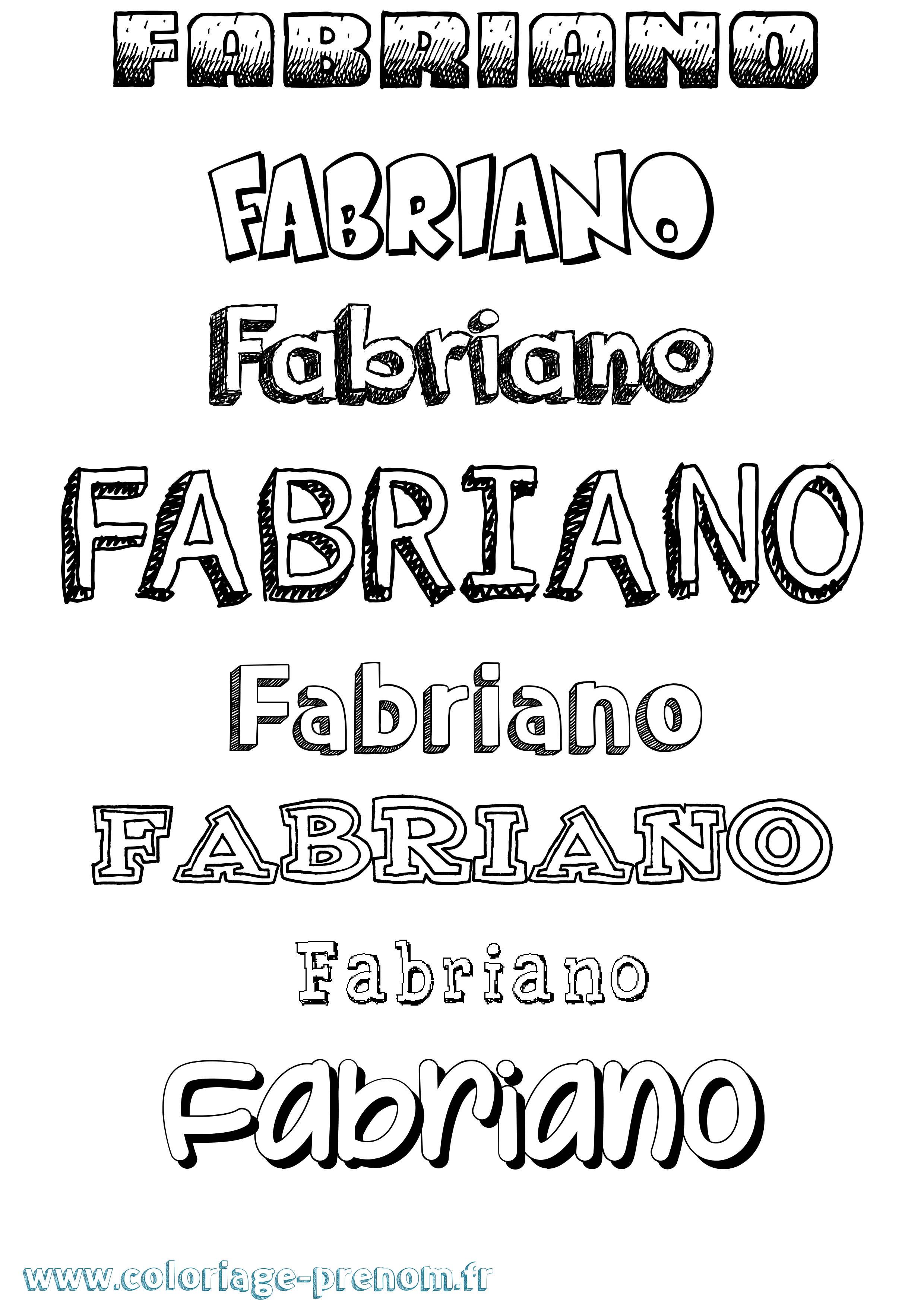 Coloriage prénom Fabriano Dessiné