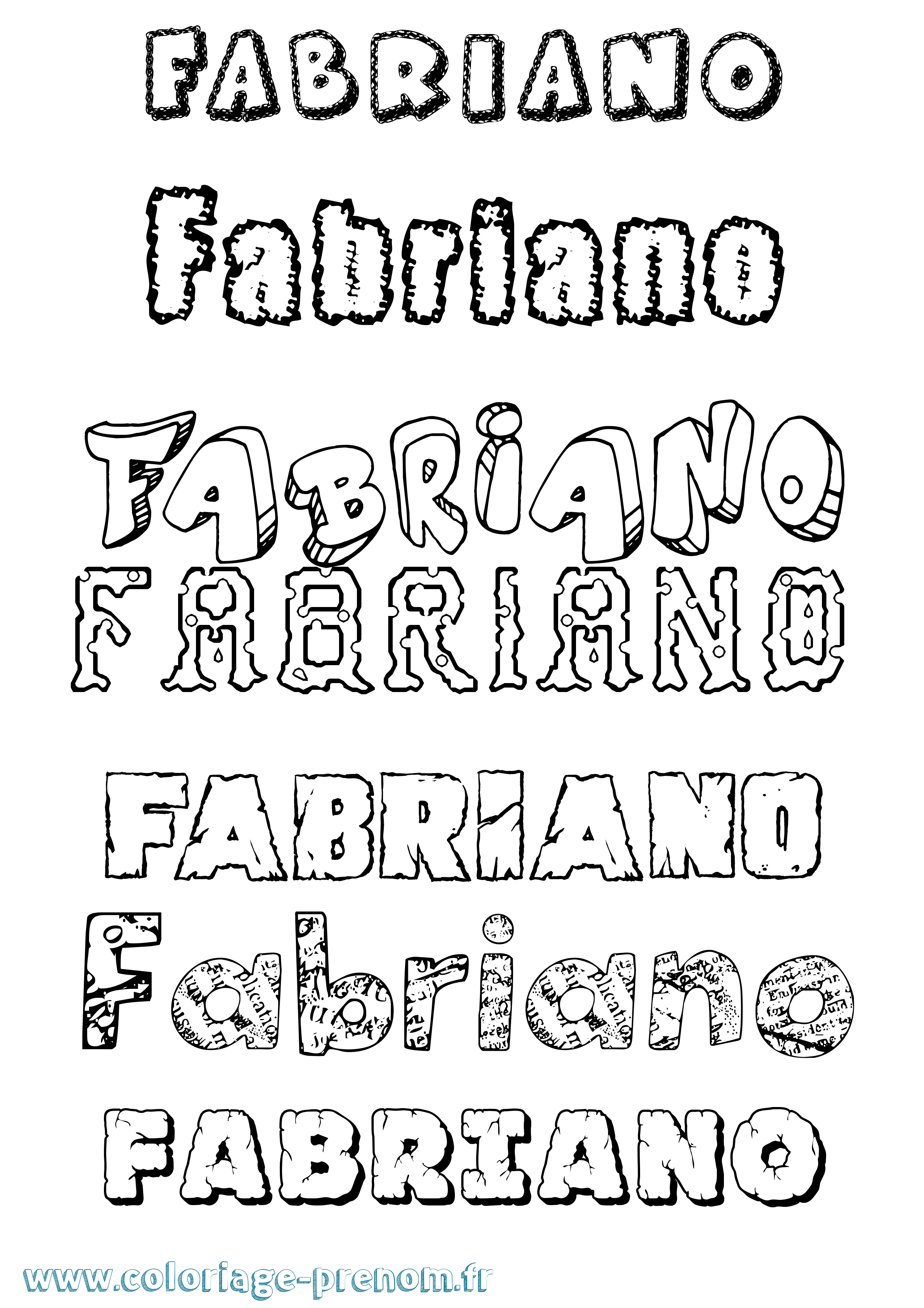 Coloriage prénom Fabriano Destructuré
