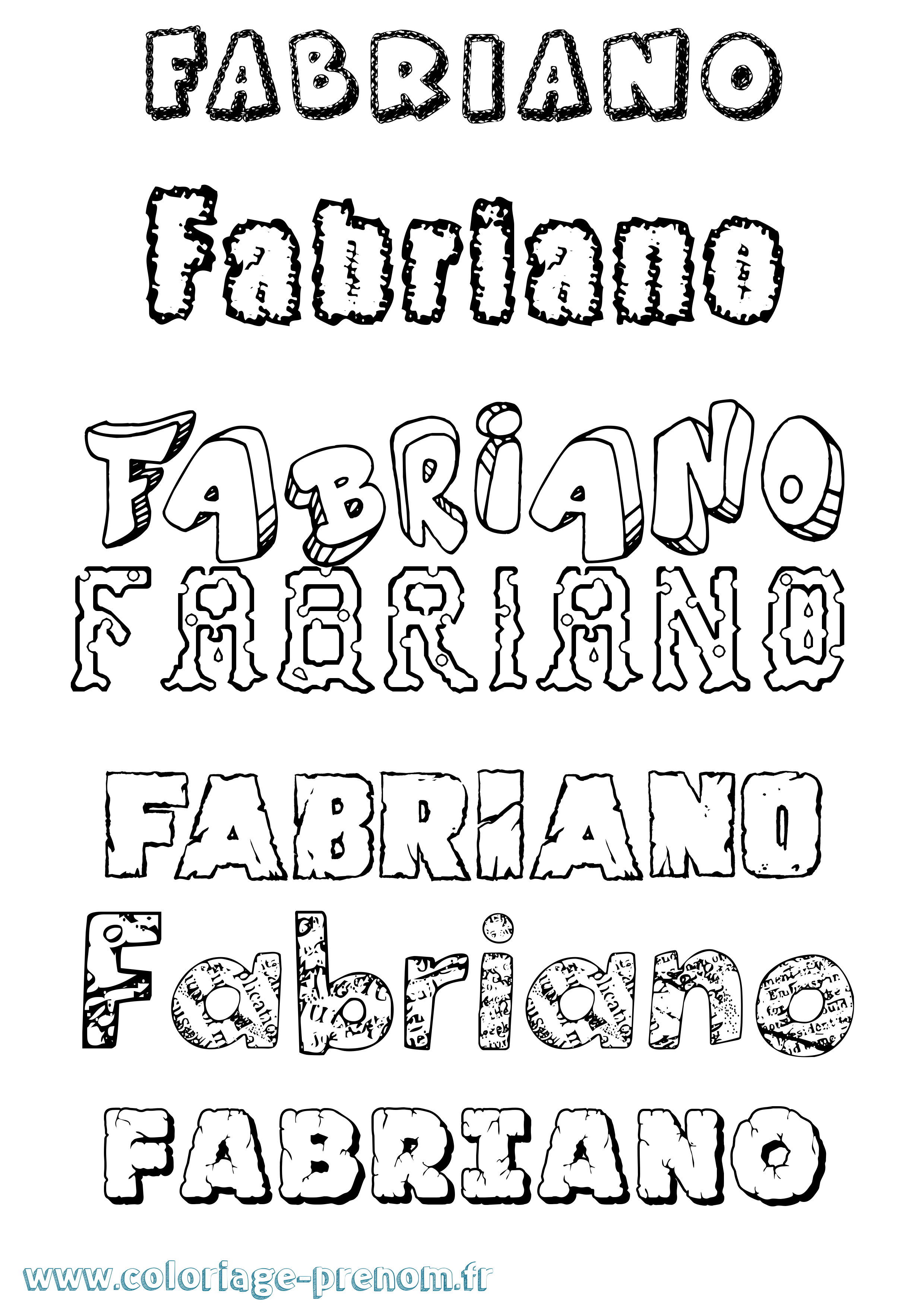 Coloriage Fabriano Destructuré Coloriage prénom Fabriano Destructuré