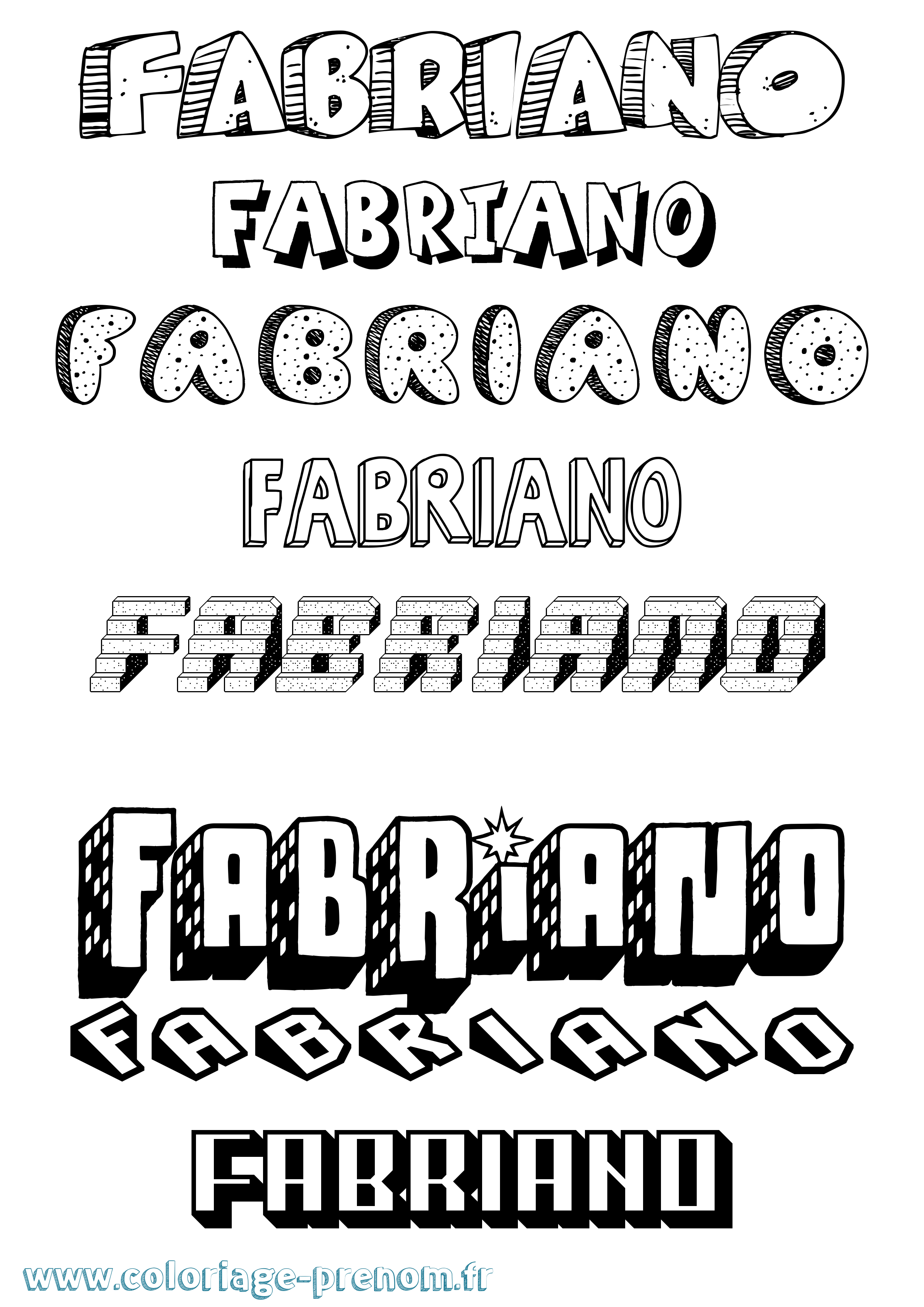 Coloriage prénom Fabriano Effet 3D