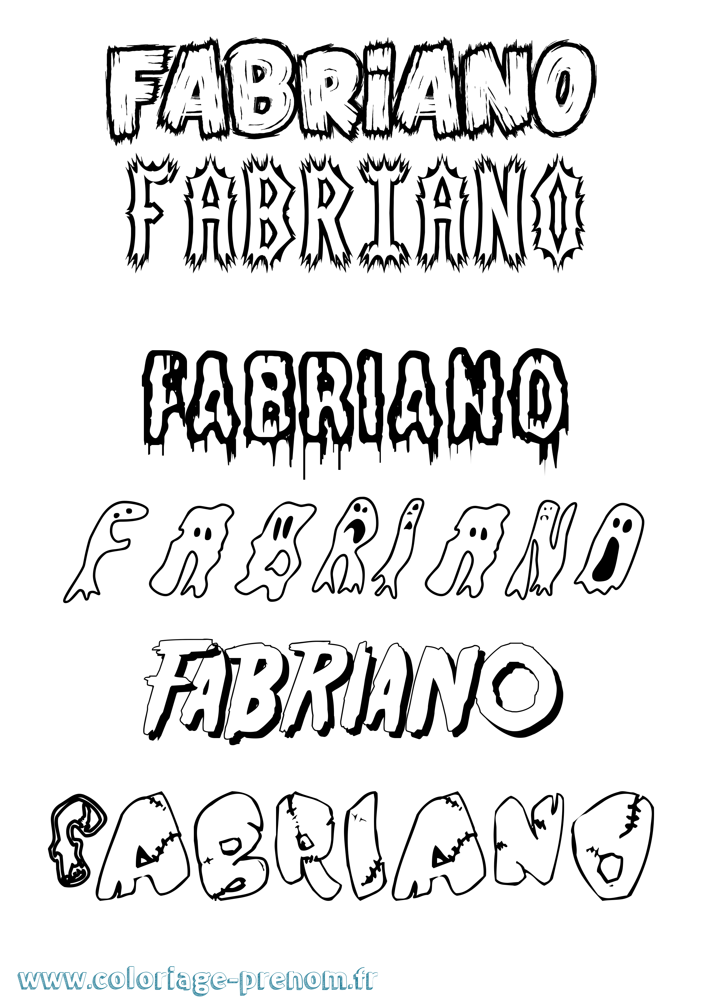 Coloriage Fabriano Frisson Coloriage prénom Fabriano Frisson