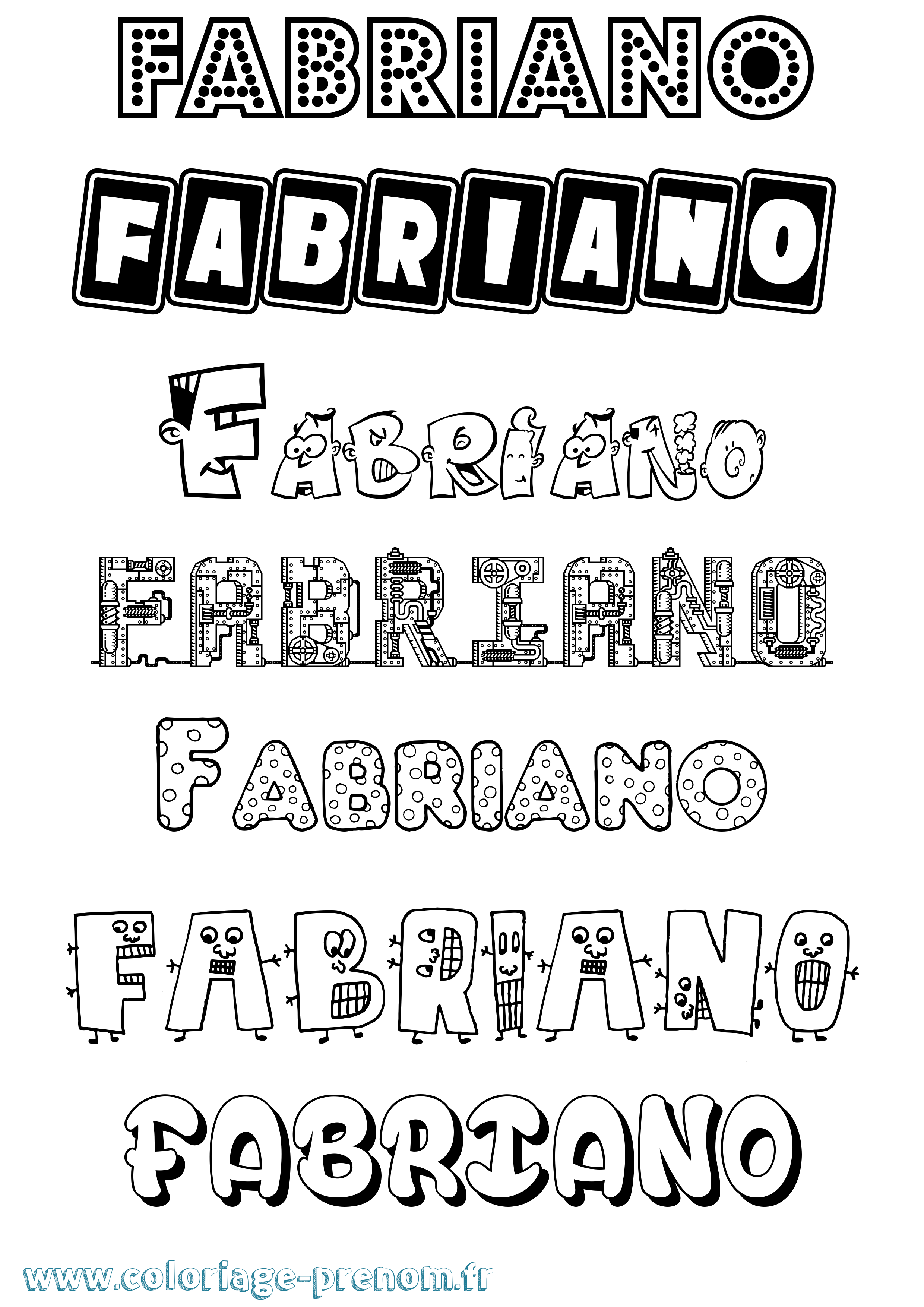 Coloriage prénom Fabriano Fun