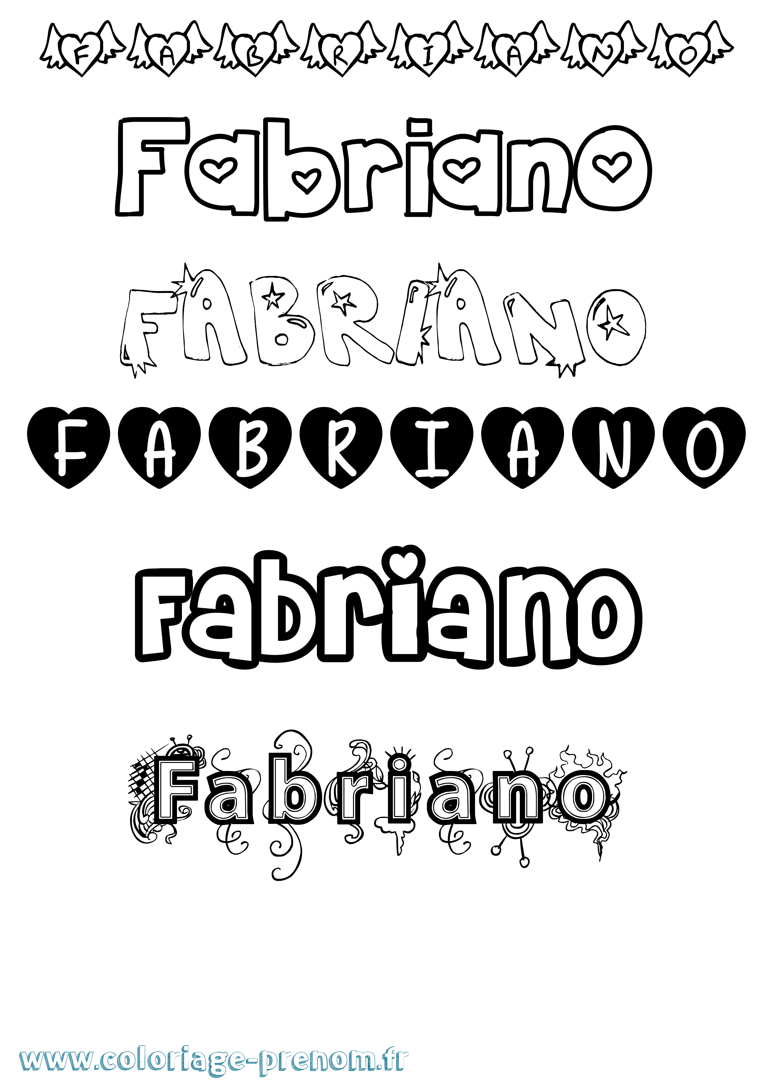 Coloriage Fabriano Girly Coloriage prénom Fabriano Girly