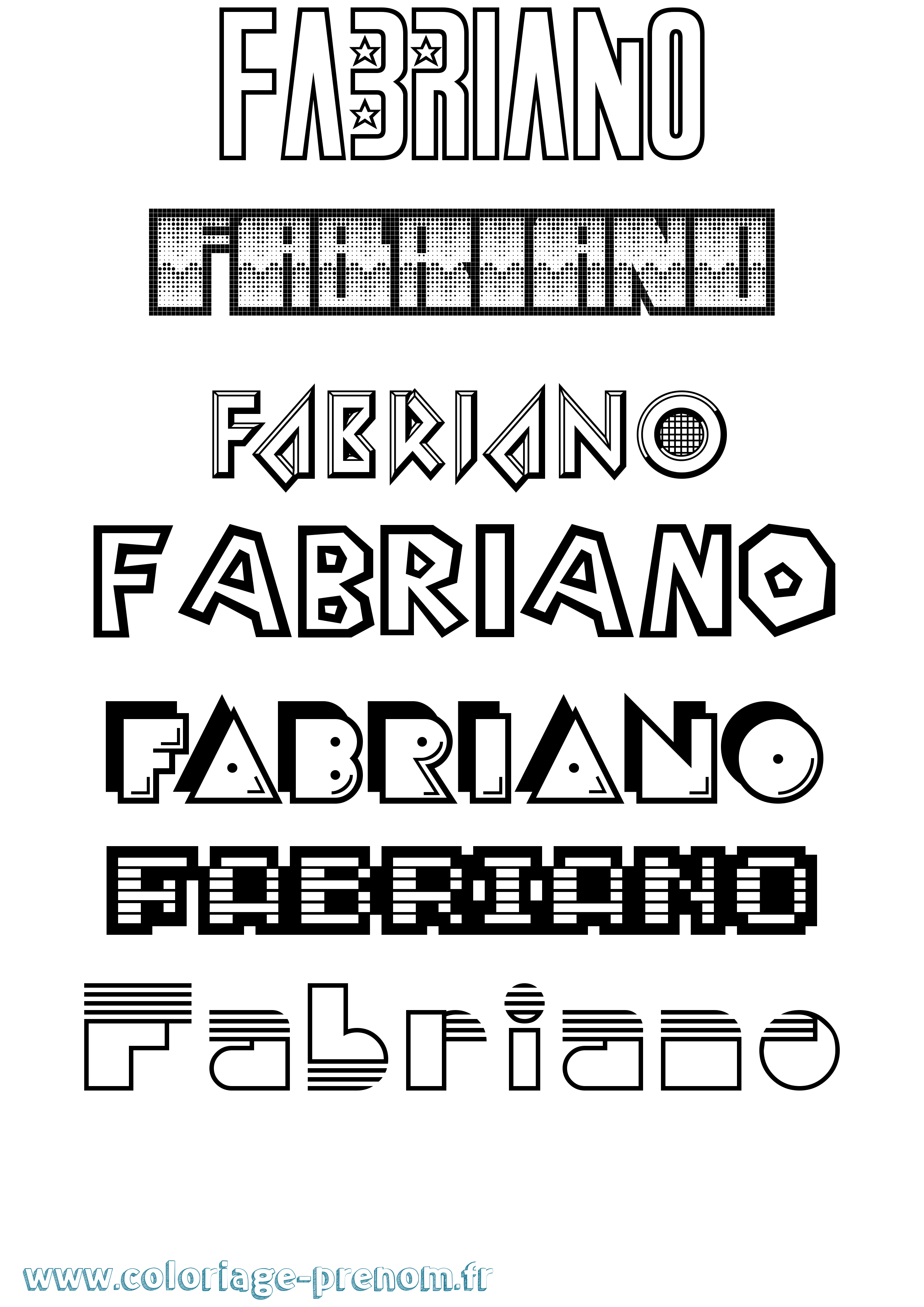 Coloriage prénom Fabriano Jeux Vidéos