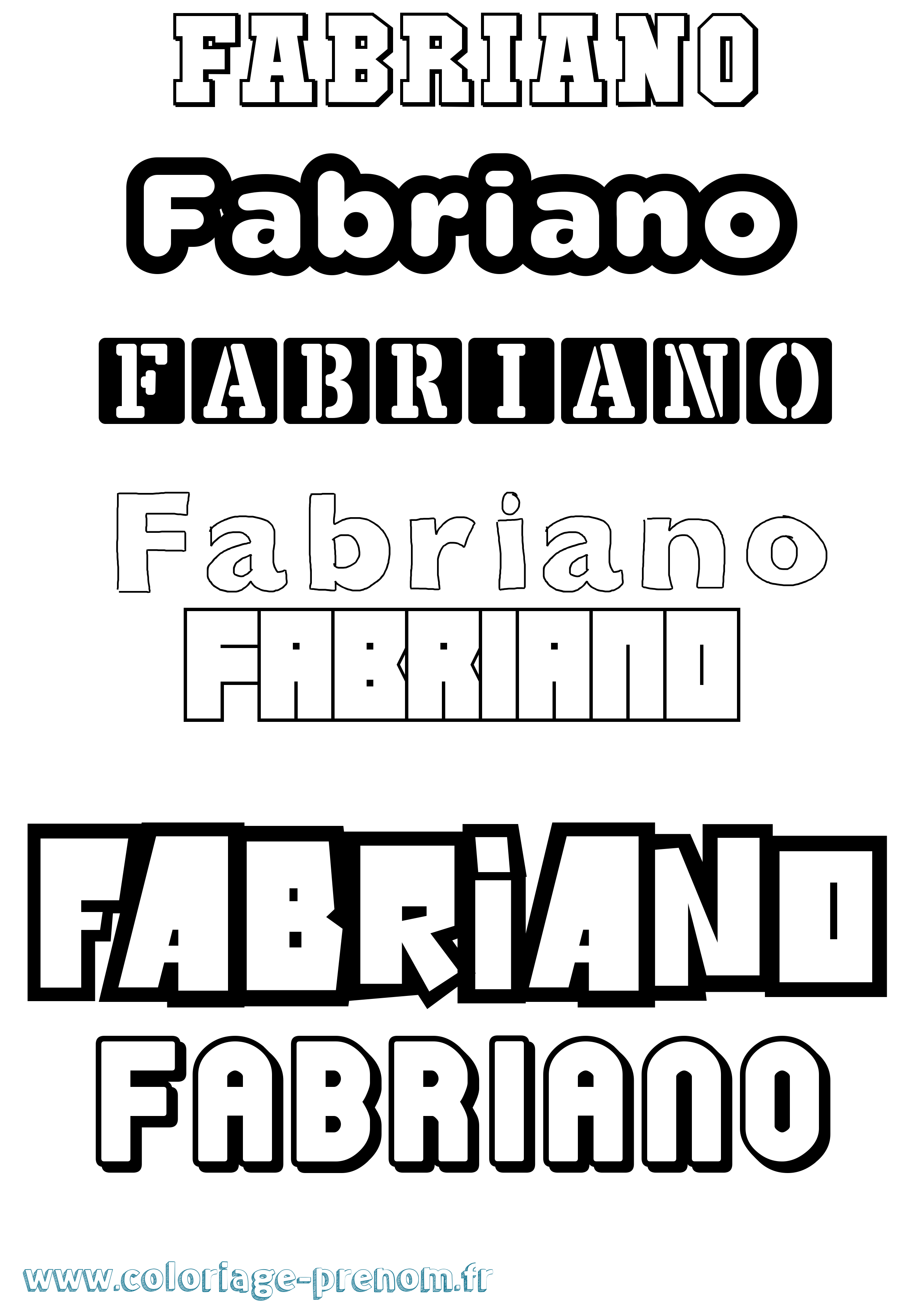 Coloriage prénom Fabriano Simple