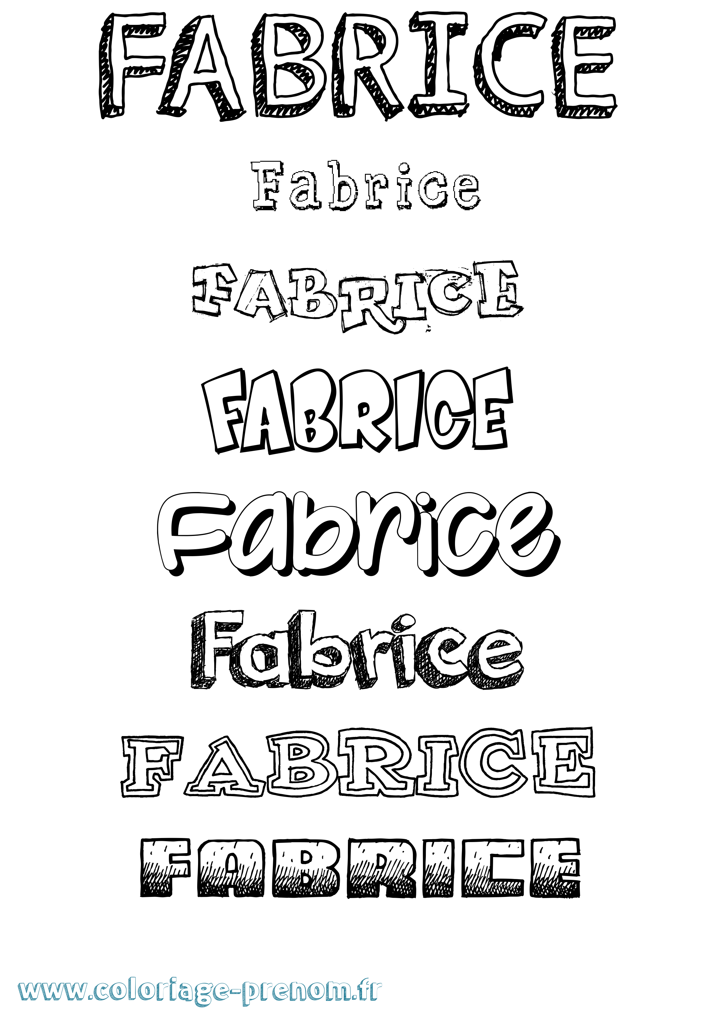 Coloriage prénom Fabrice Dessiné