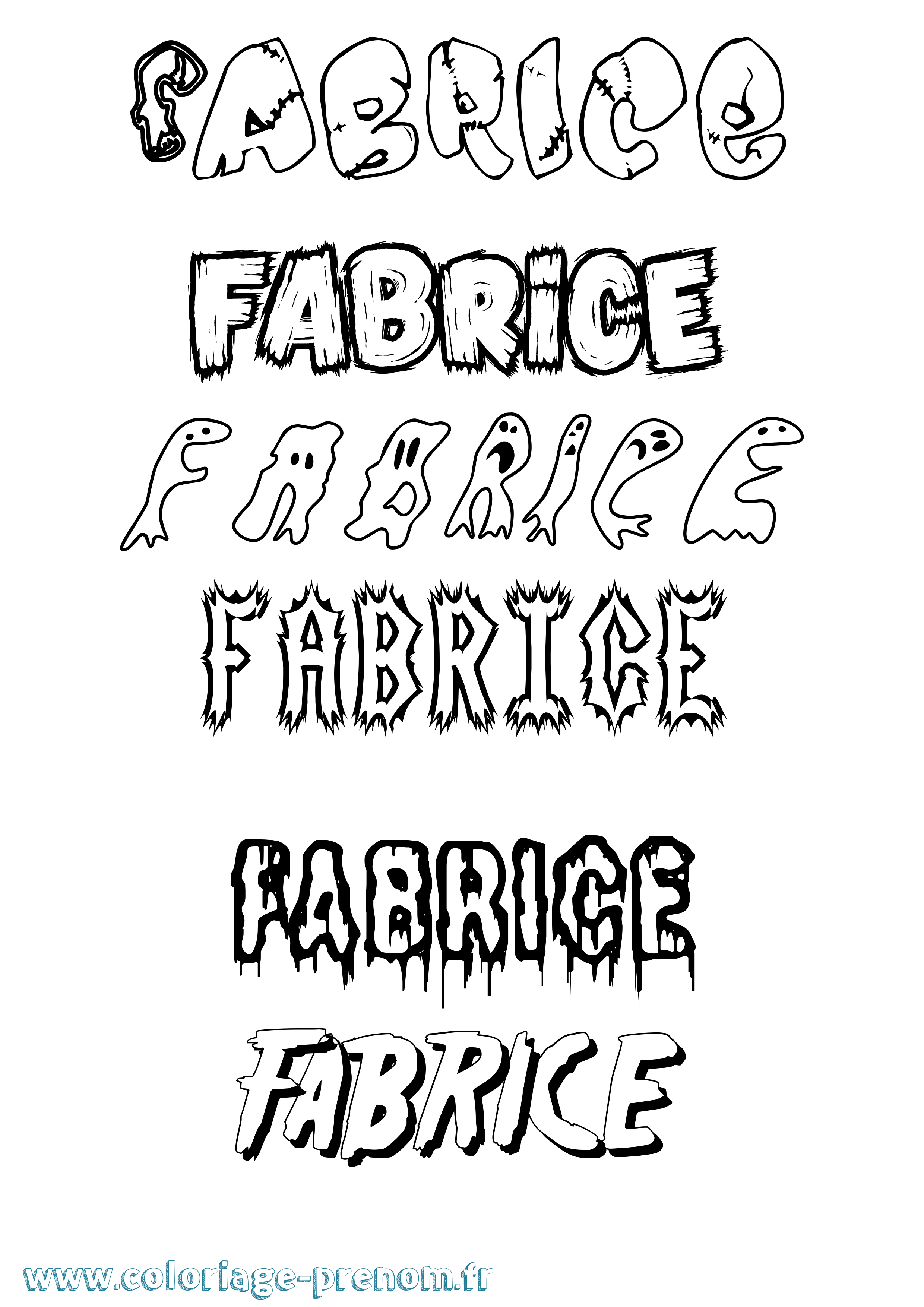 Coloriage prénom Fabrice Frisson