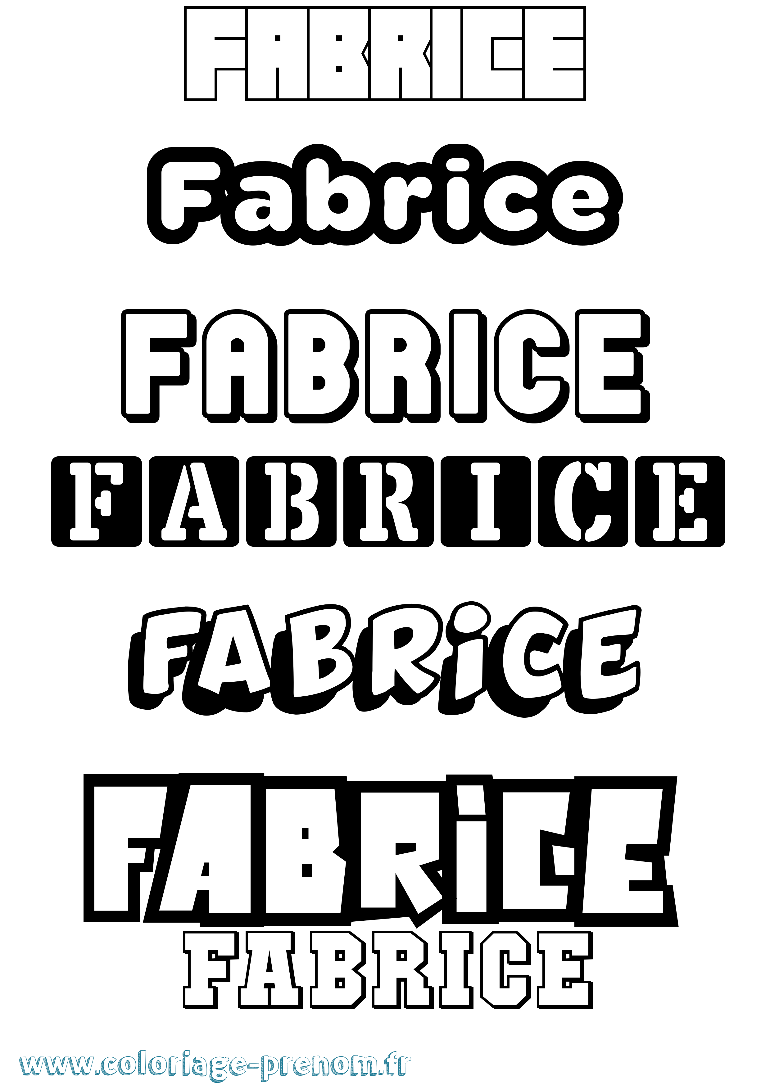 Coloriage prénom Fabrice Simple