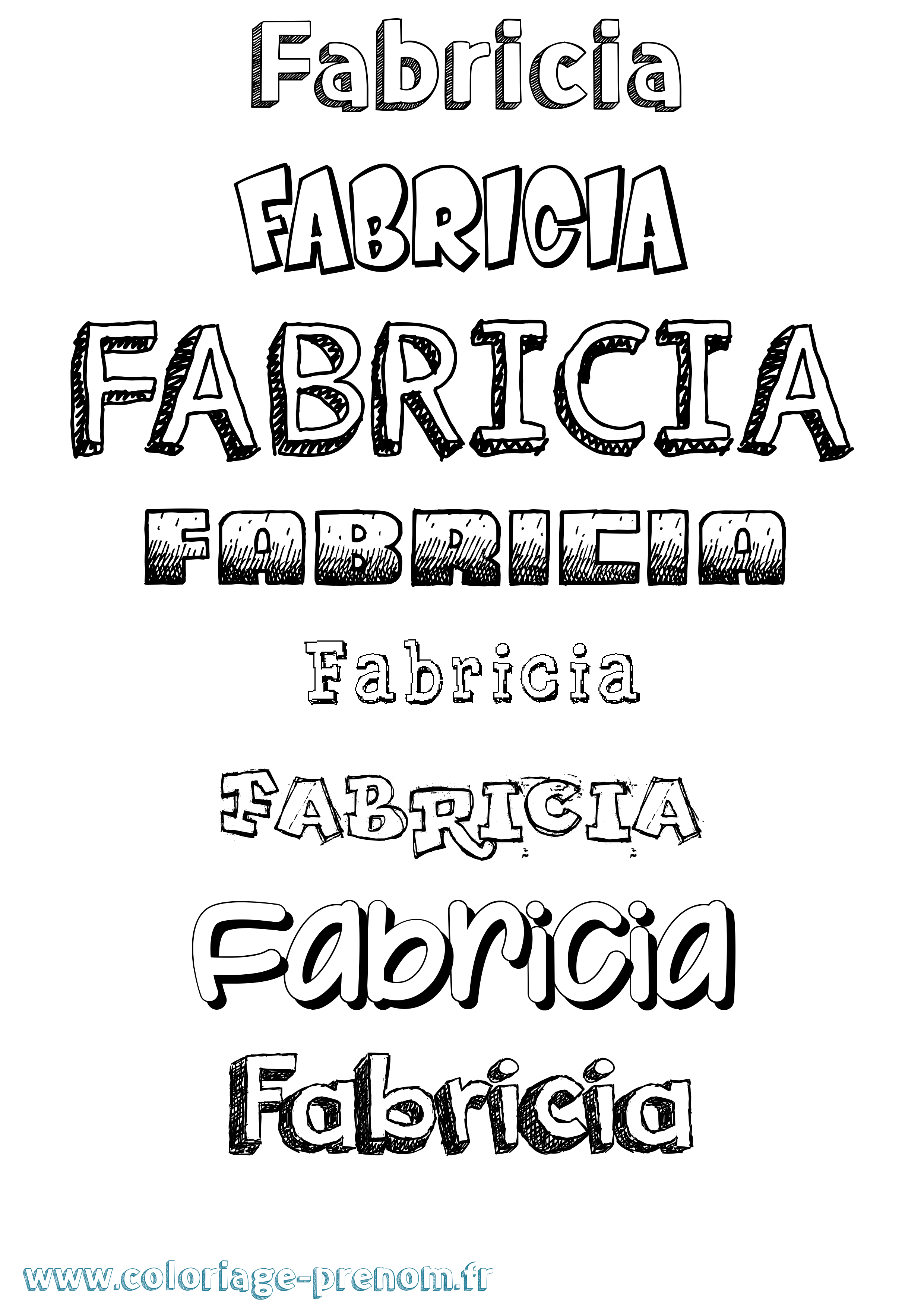 Coloriage prénom Fabricia Dessiné