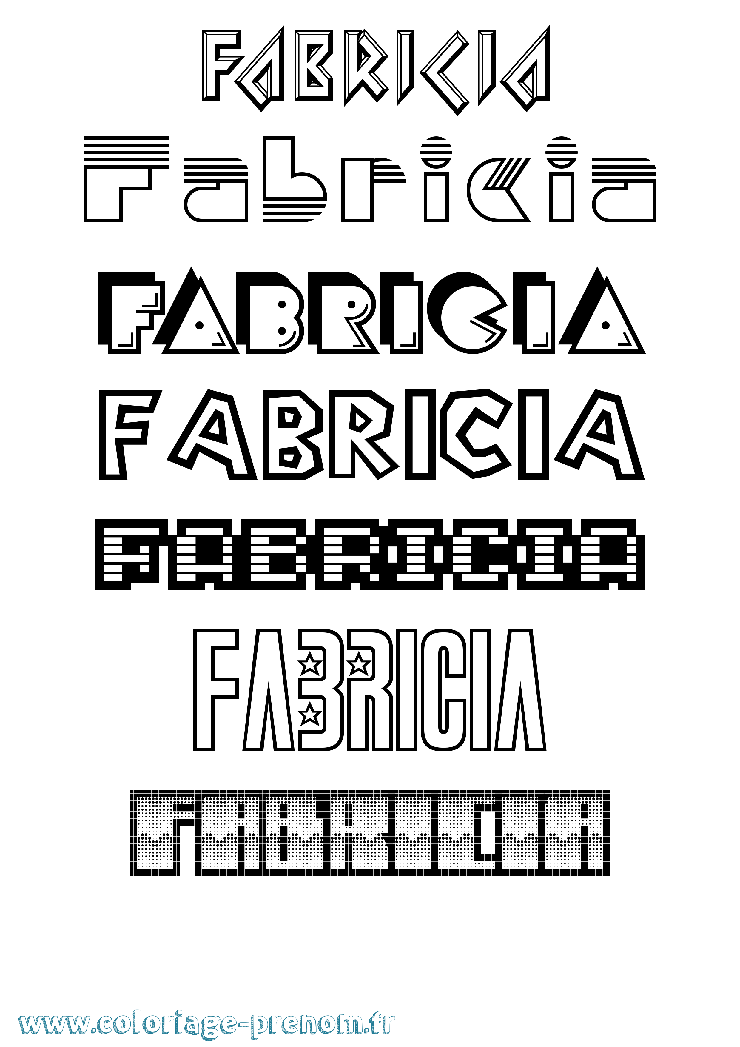 Coloriage Fabricia Jeux Vidéos Coloriage prénom Fabricia Jeux Vidéos
