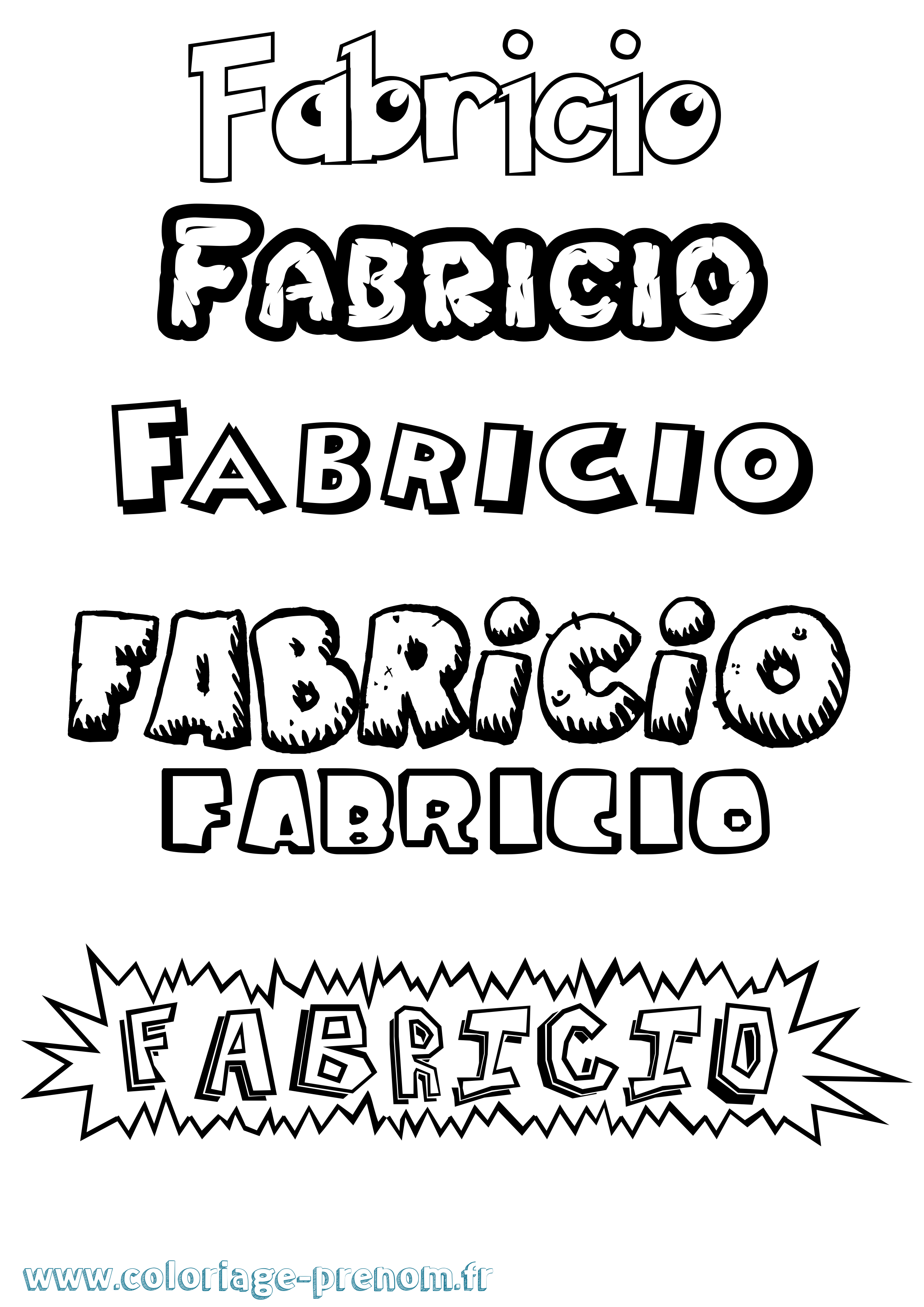Coloriage prénom Fabricio Dessin Animé