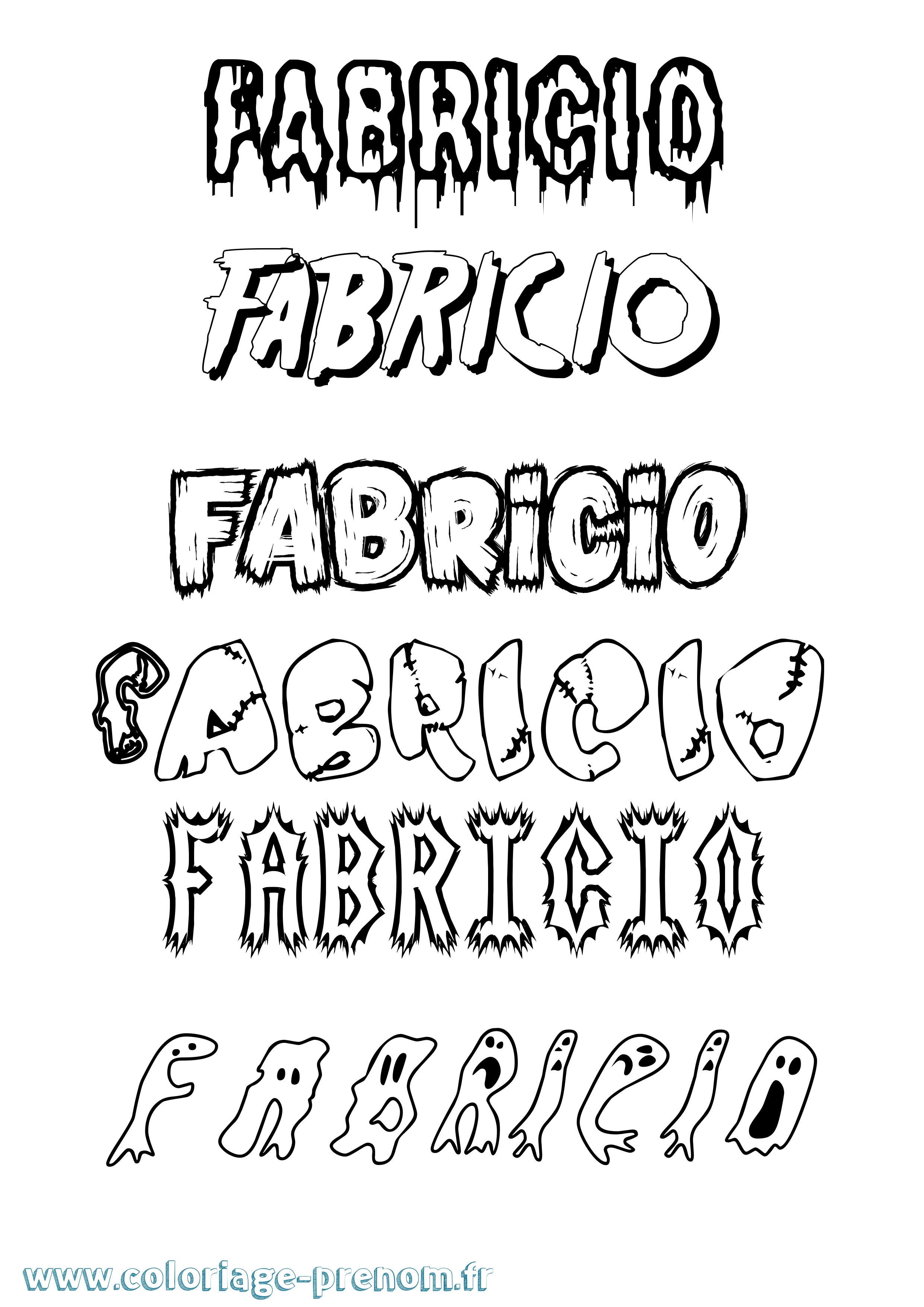 Coloriage prénom Fabricio Frisson