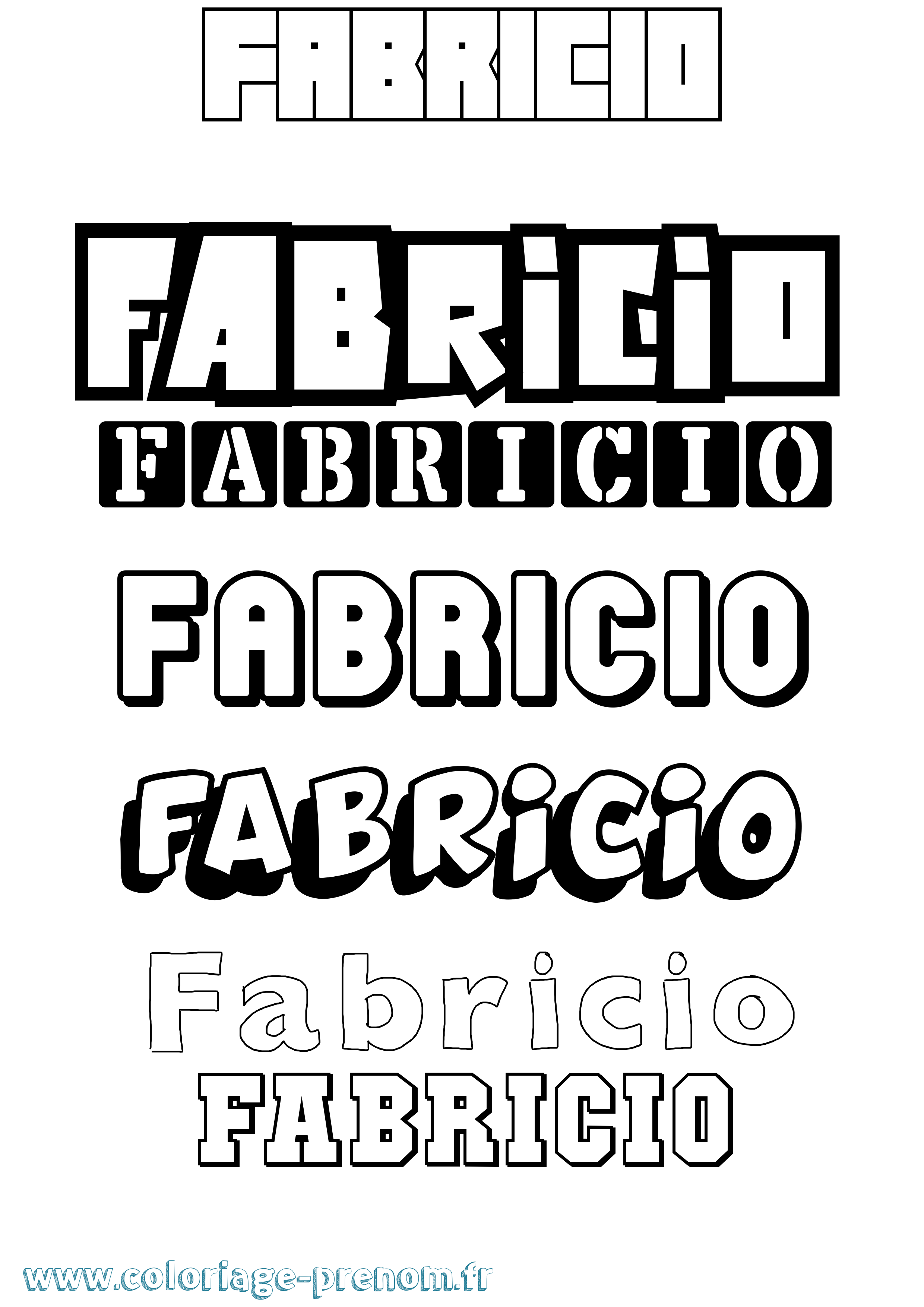 Coloriage prénom Fabricio Simple