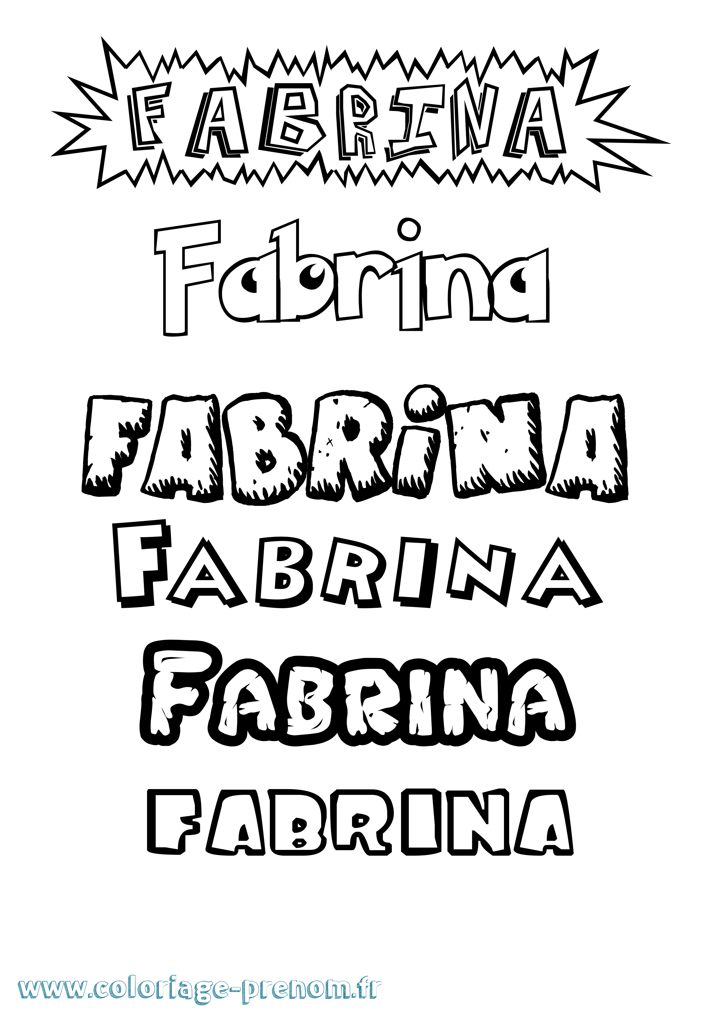 Coloriage Fabrina Dessin Animé Coloriage prénom Fabrina Dessin Animé