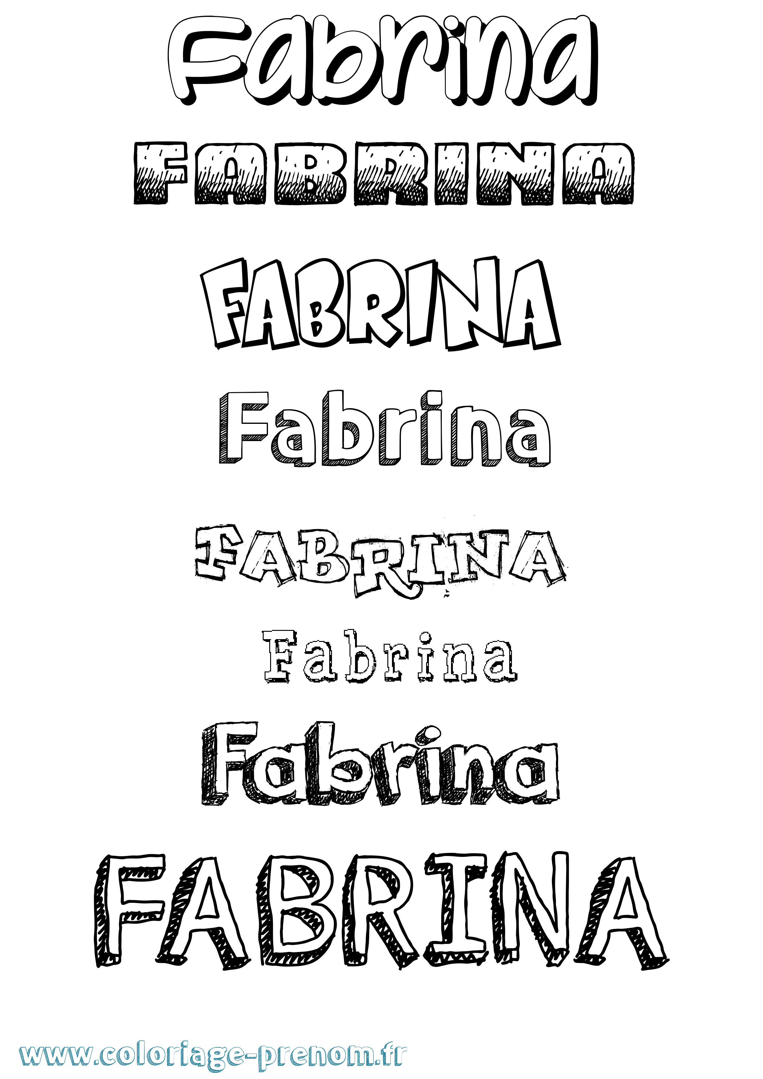 Coloriage Fabrina Dessiné Coloriage prénom Fabrina Dessiné