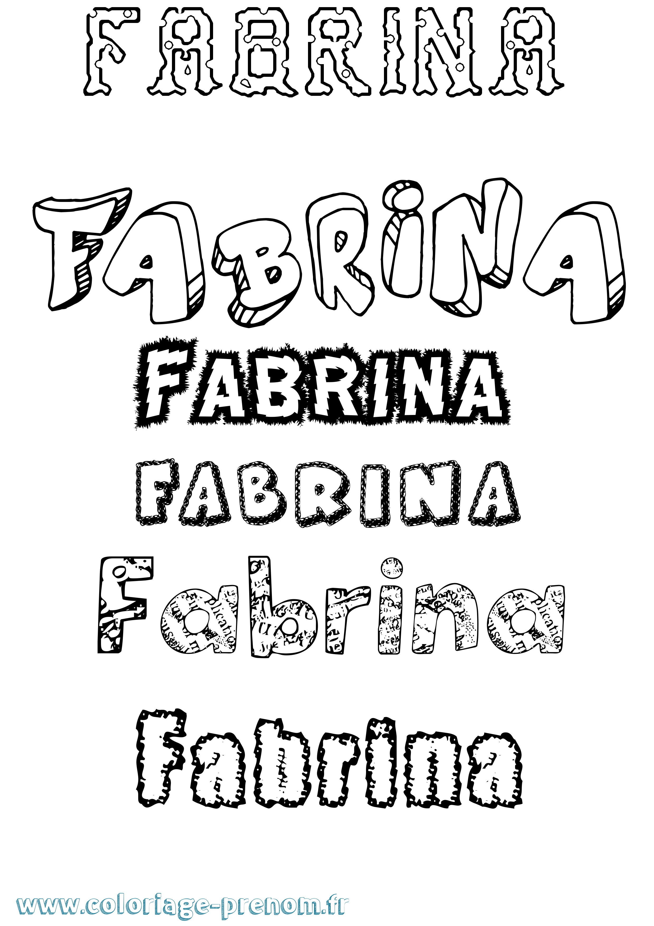 Coloriage Fabrina Destructuré Coloriage prénom Fabrina Destructuré