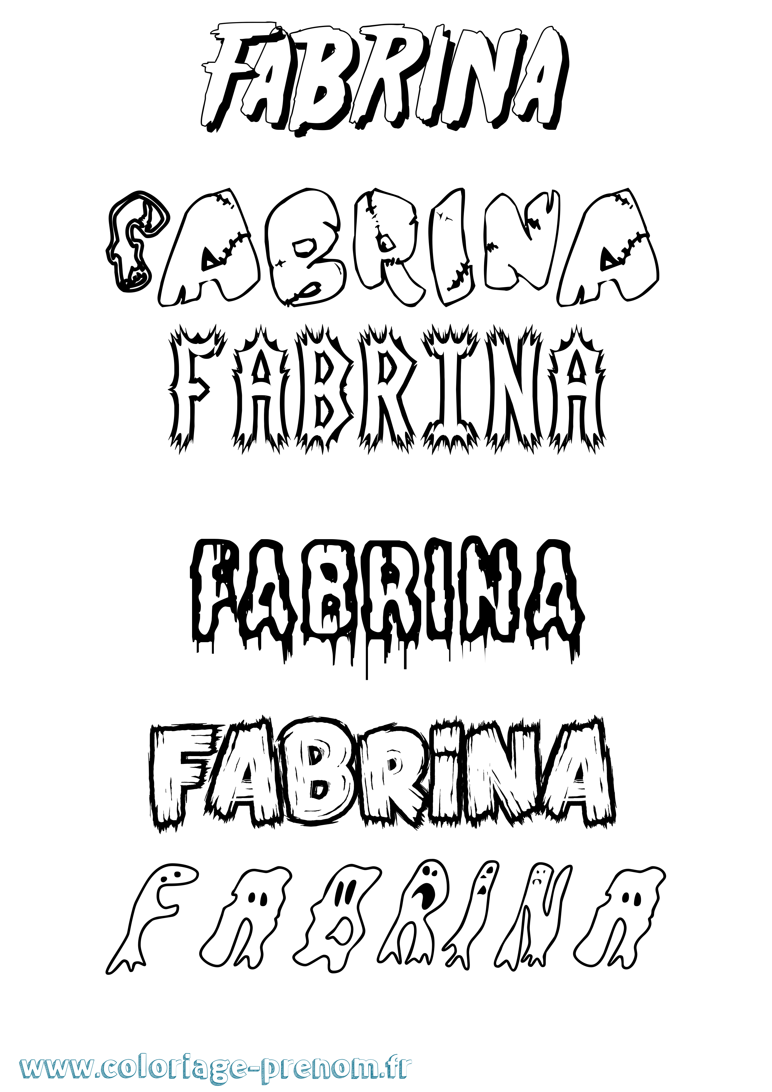 Coloriage Fabrina Frisson Coloriage prénom Fabrina Frisson