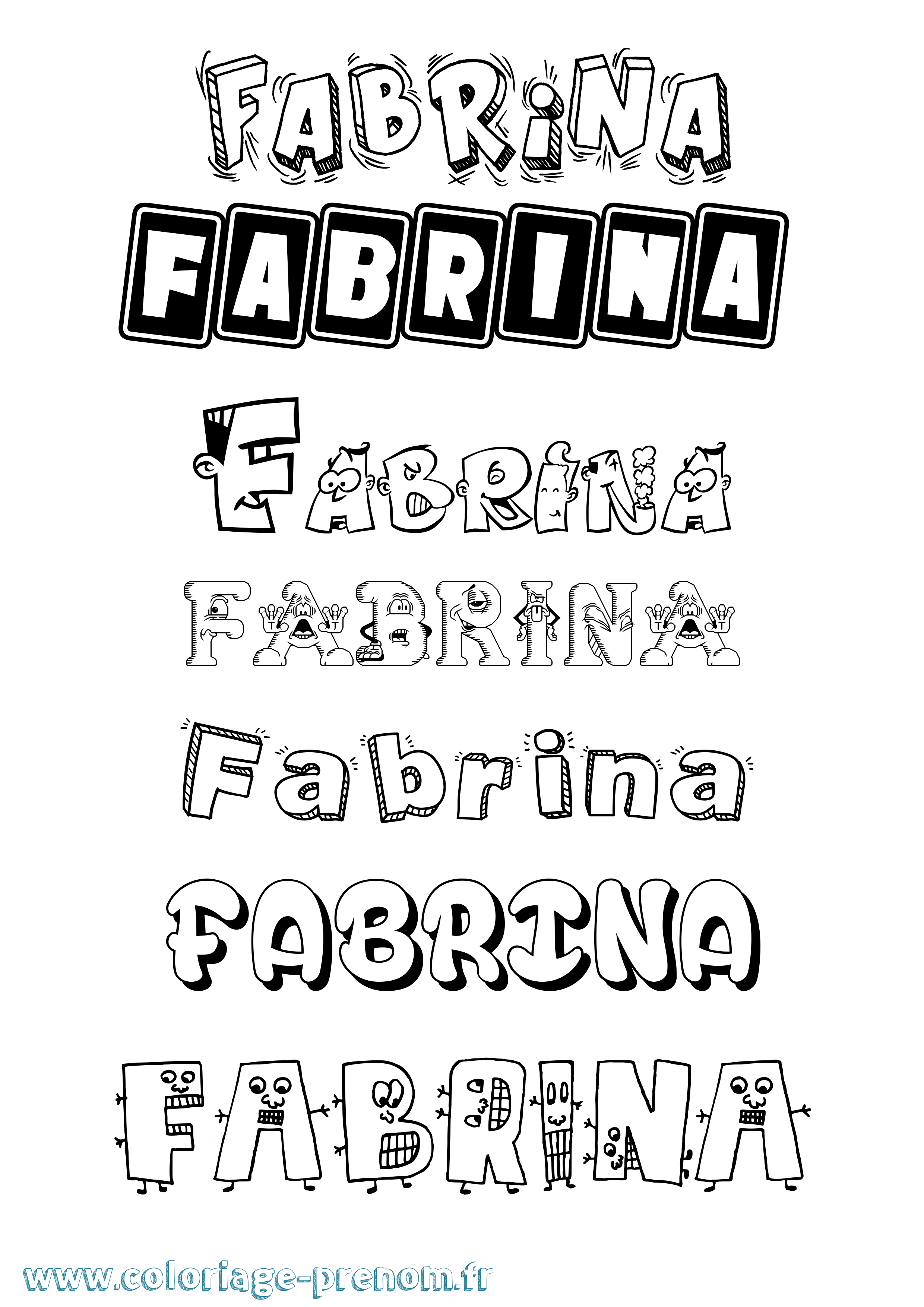Coloriage Fabrina Fun Coloriage prénom Fabrina Fun