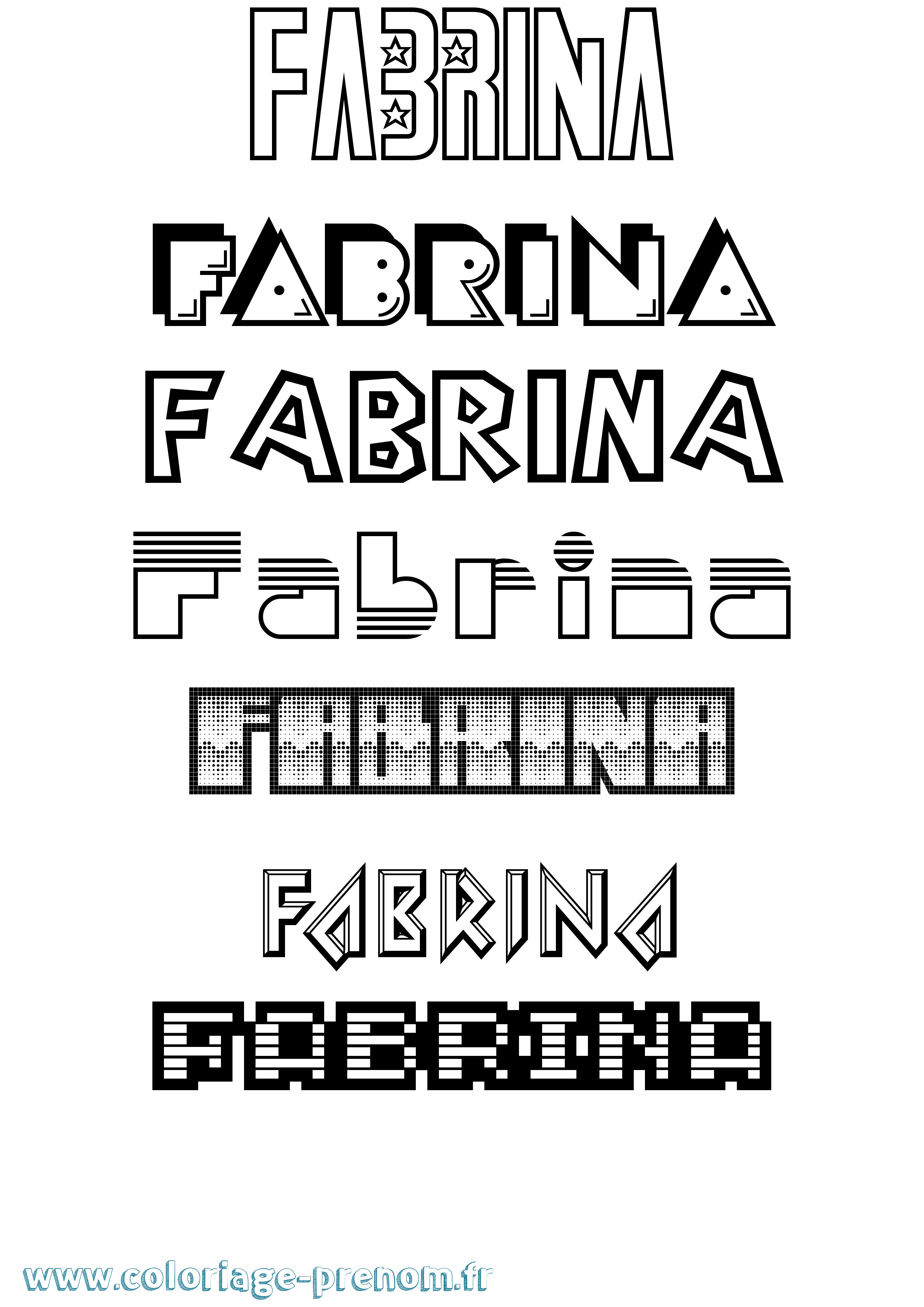 Coloriage Fabrina Jeux Vidéos Coloriage prénom Fabrina Jeux Vidéos