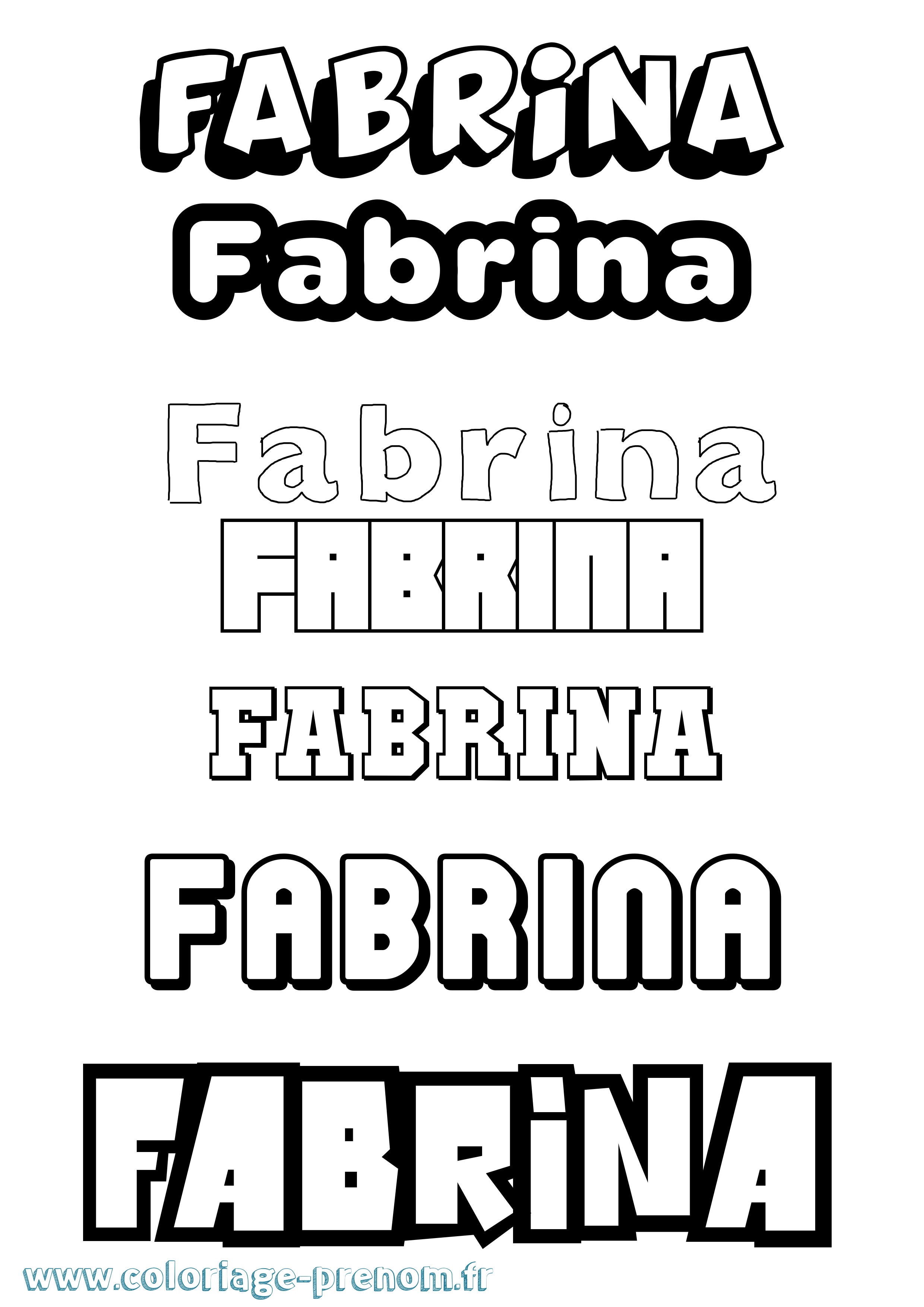 Coloriage Fabrina Simple Coloriage prénom Fabrina Simple