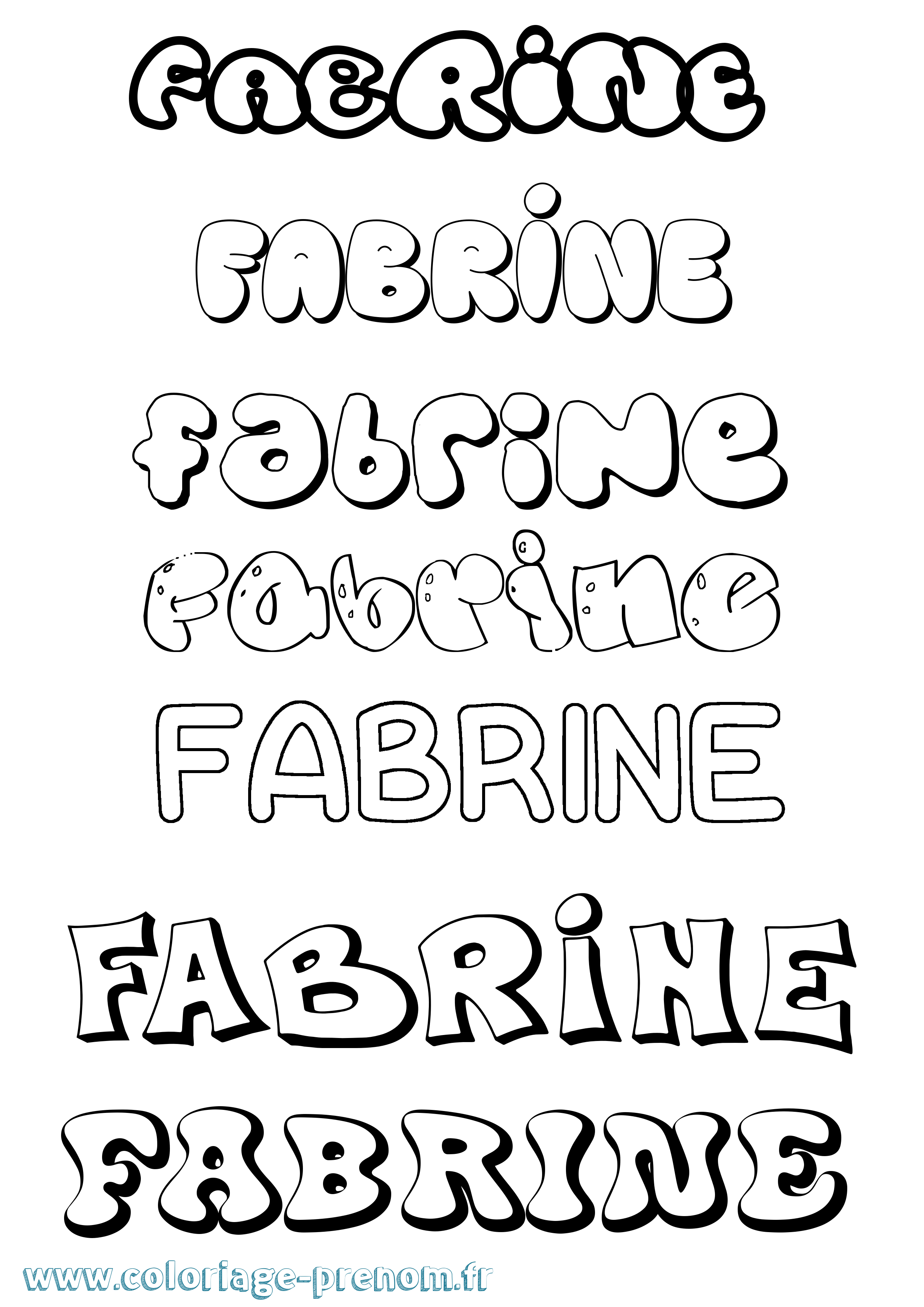 Coloriage Fabrine Bubble Coloriage prénom Fabrine Bubble