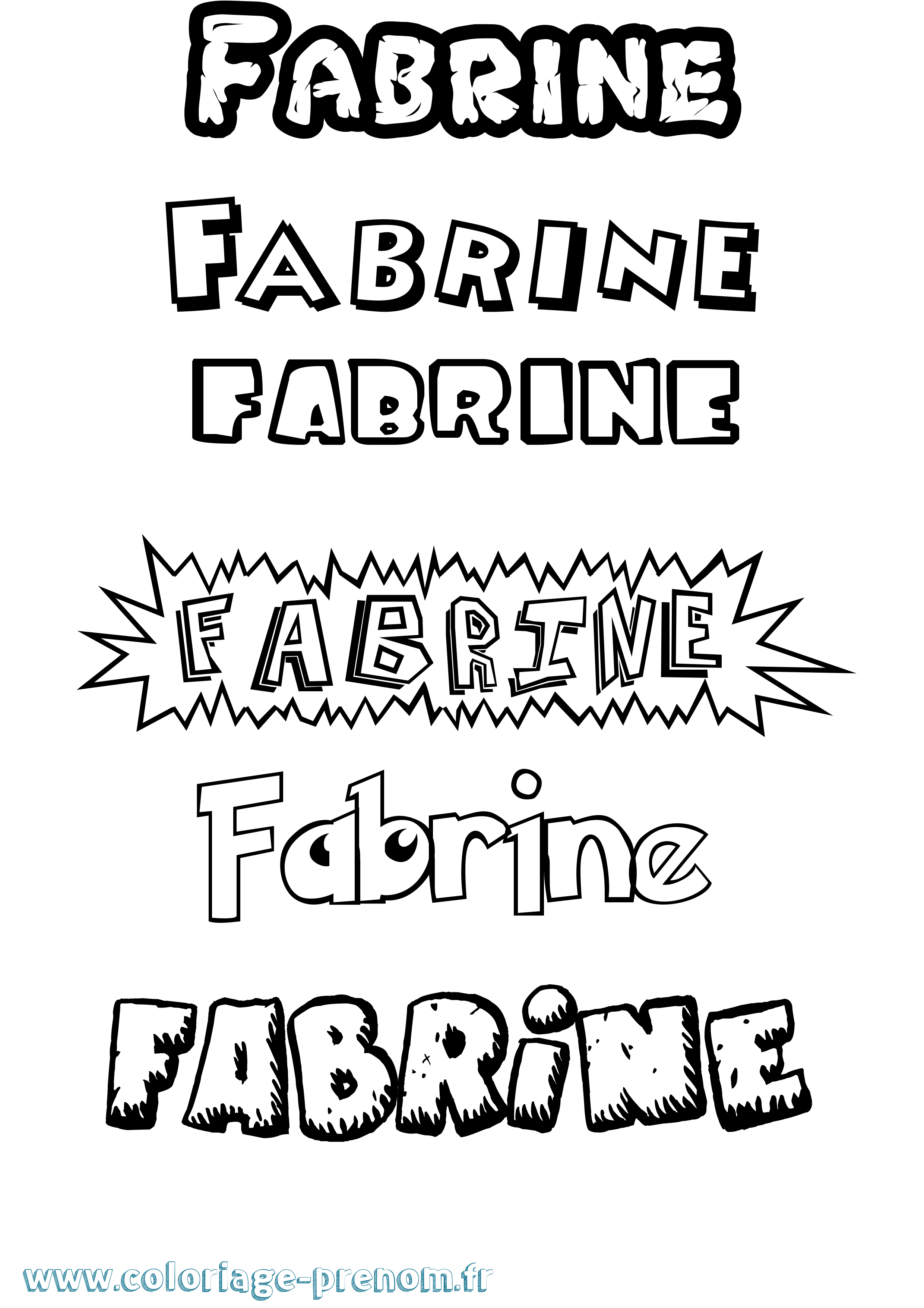 Coloriage Fabrine Dessin Animé Coloriage prénom Fabrine Dessin Animé