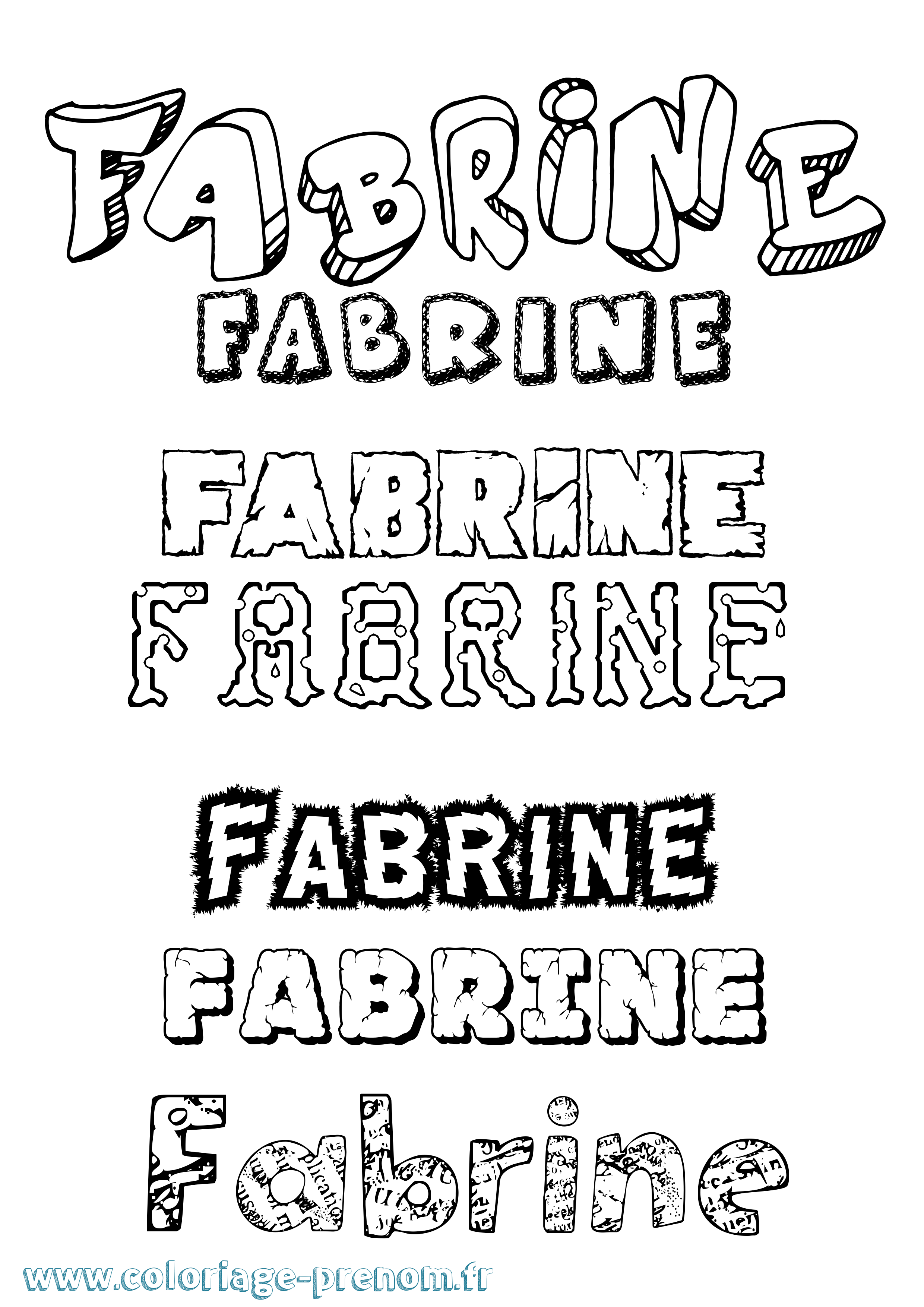 Coloriage Fabrine Destructuré Coloriage prénom Fabrine Destructuré