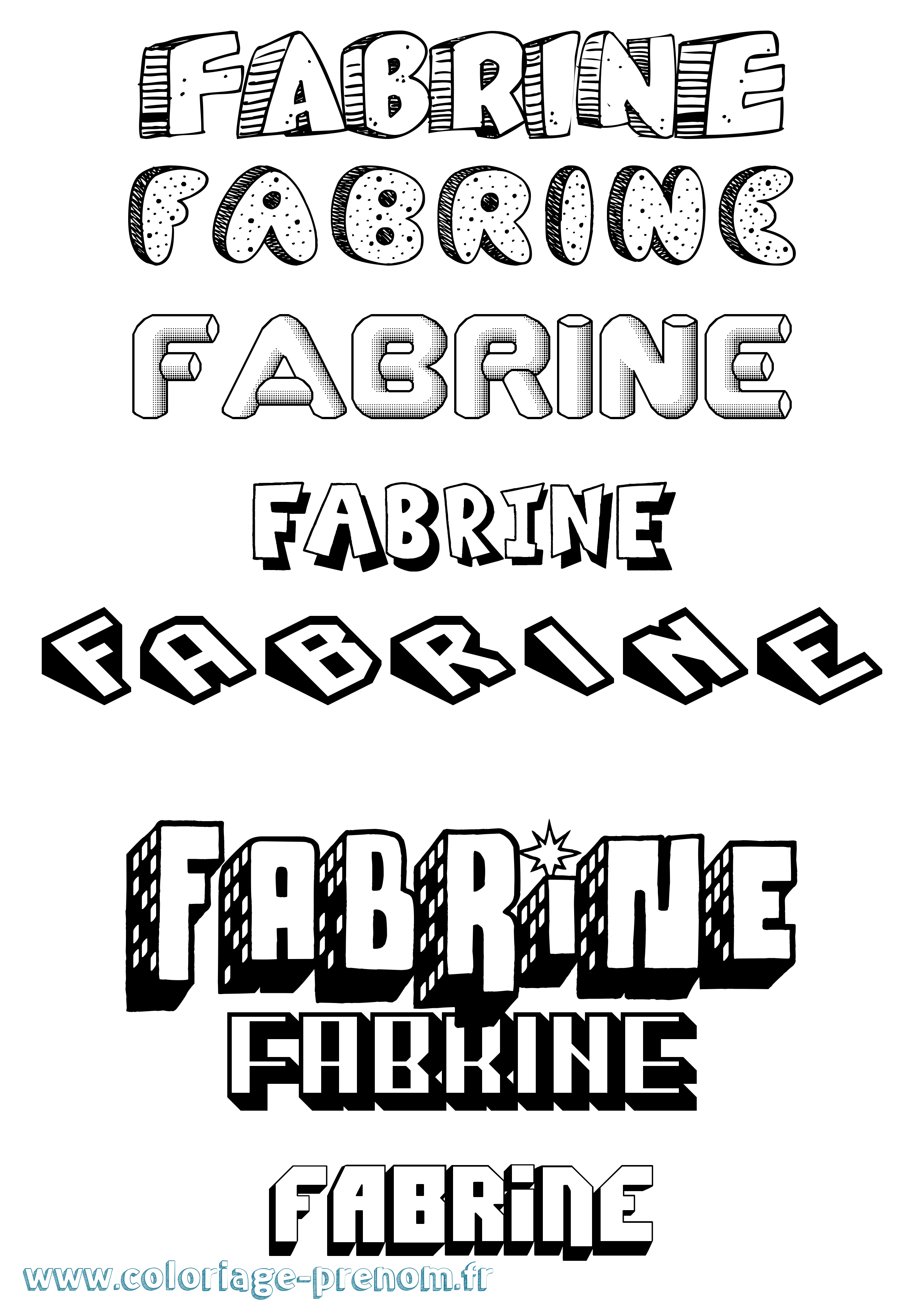 Coloriage Fabrine Effet 3D Coloriage prénom Fabrine Effet 3D