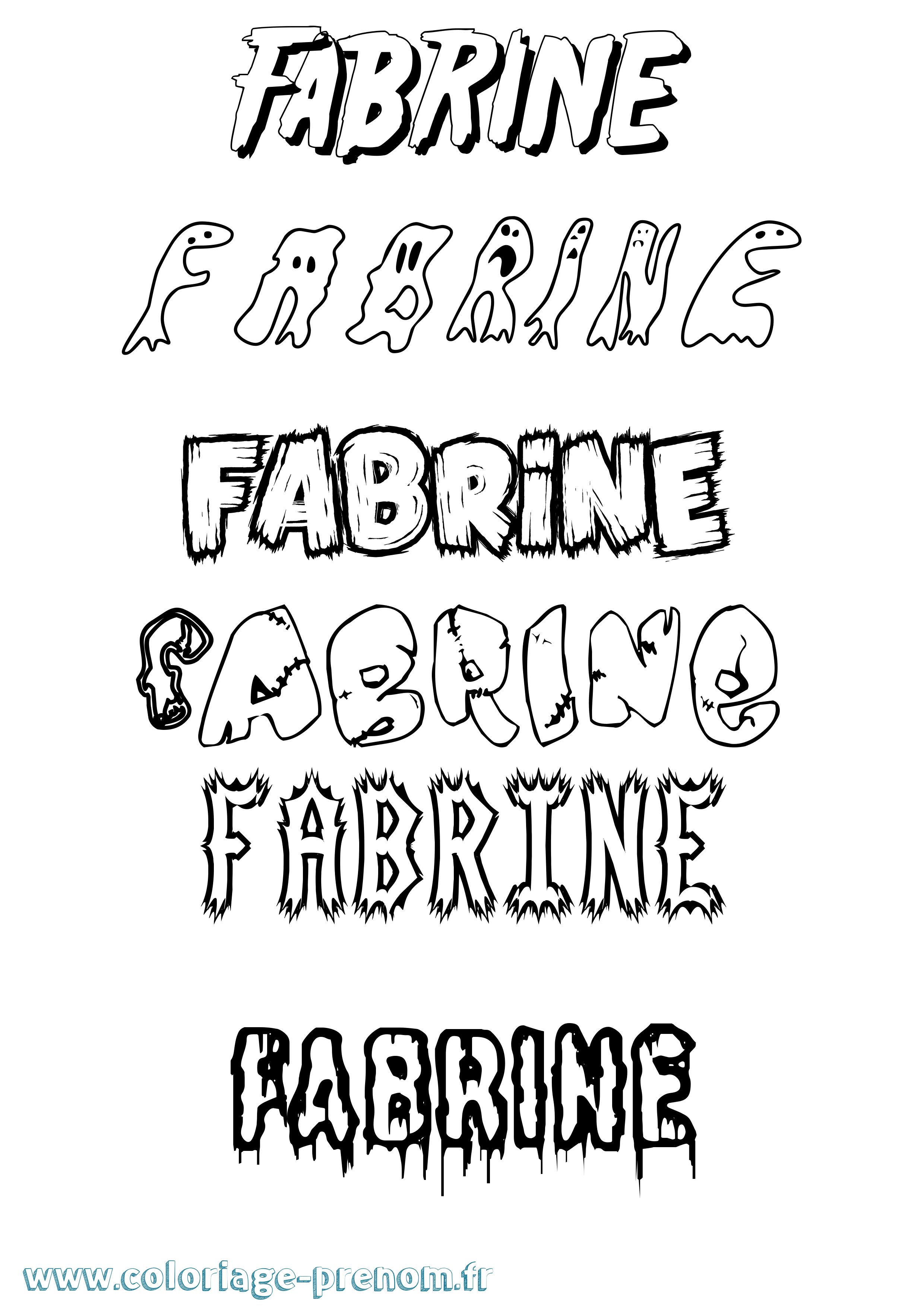 Coloriage Fabrine Frisson Coloriage prénom Fabrine Frisson