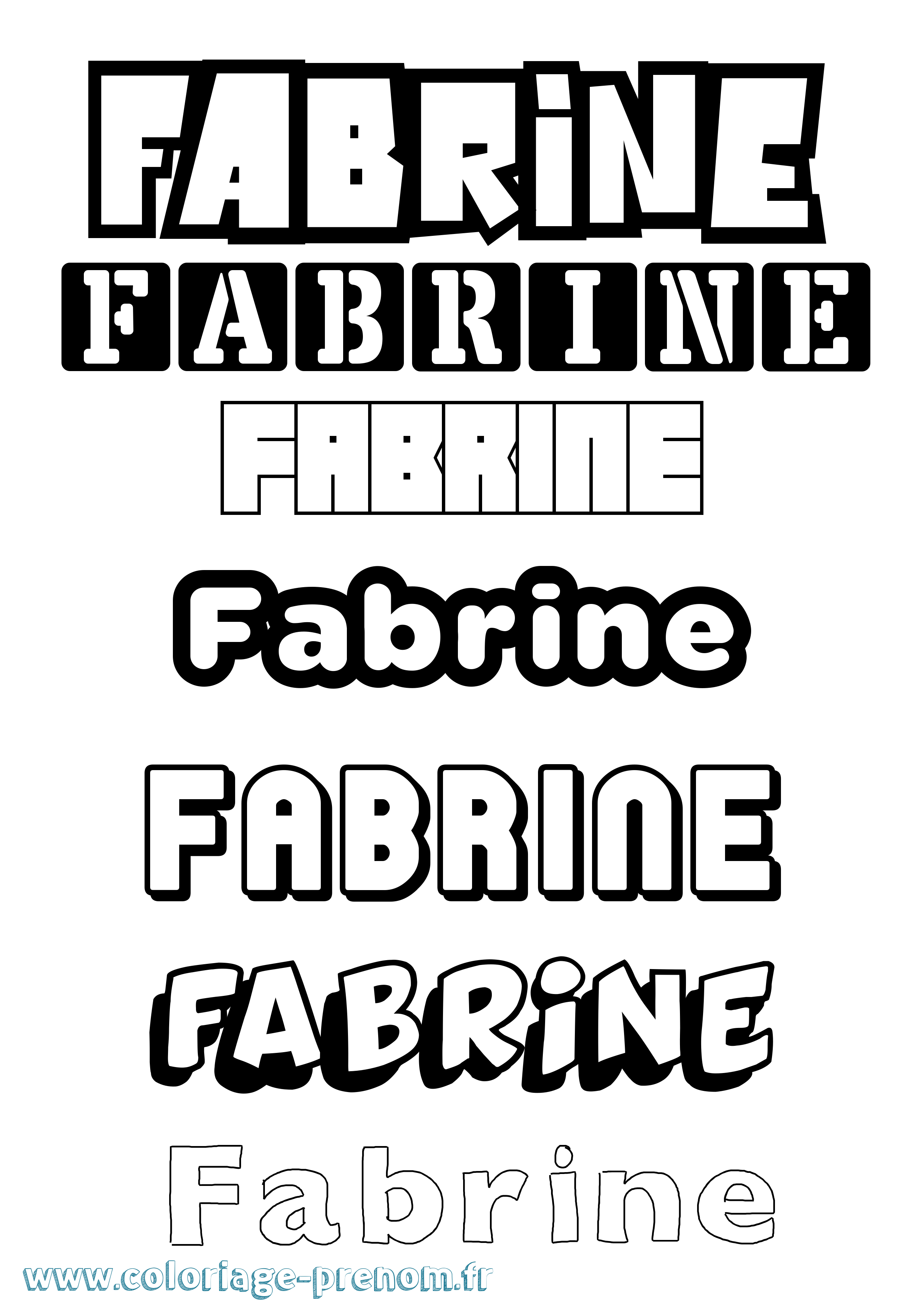 Coloriage Fabrine Simple Coloriage prénom Fabrine Simple