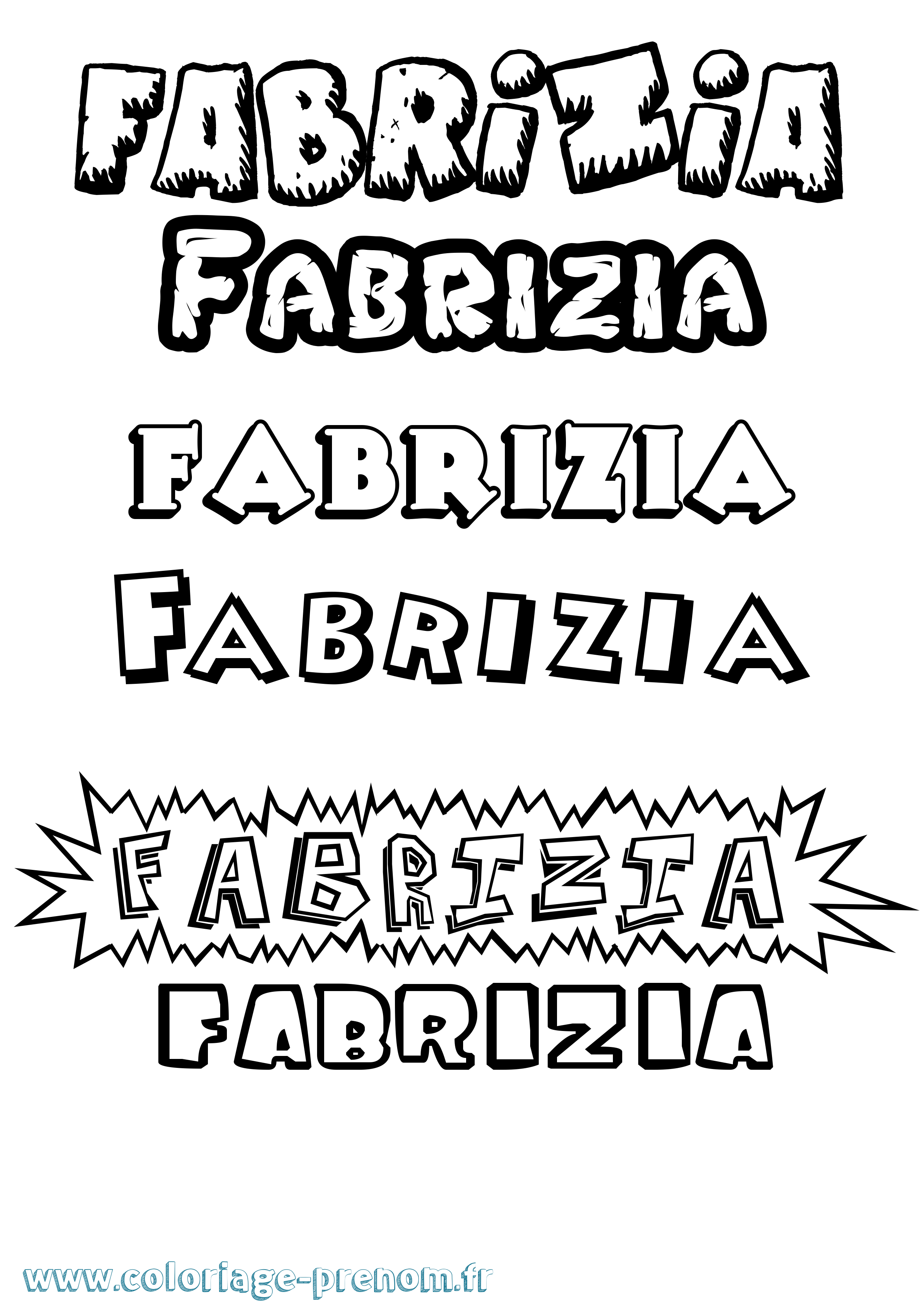 Coloriage prénom Fabrizia Dessin Animé