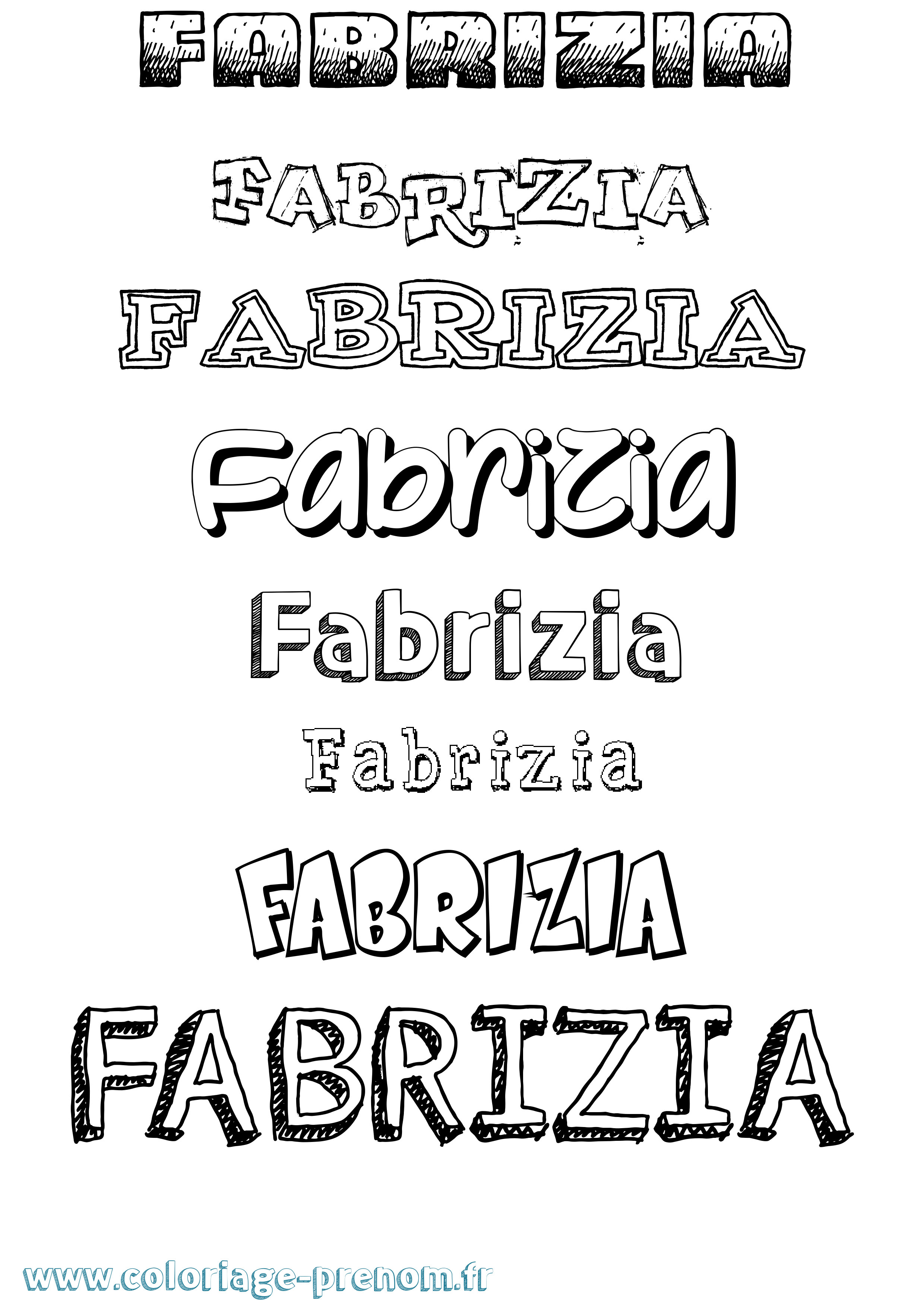 Coloriage prénom Fabrizia Dessiné