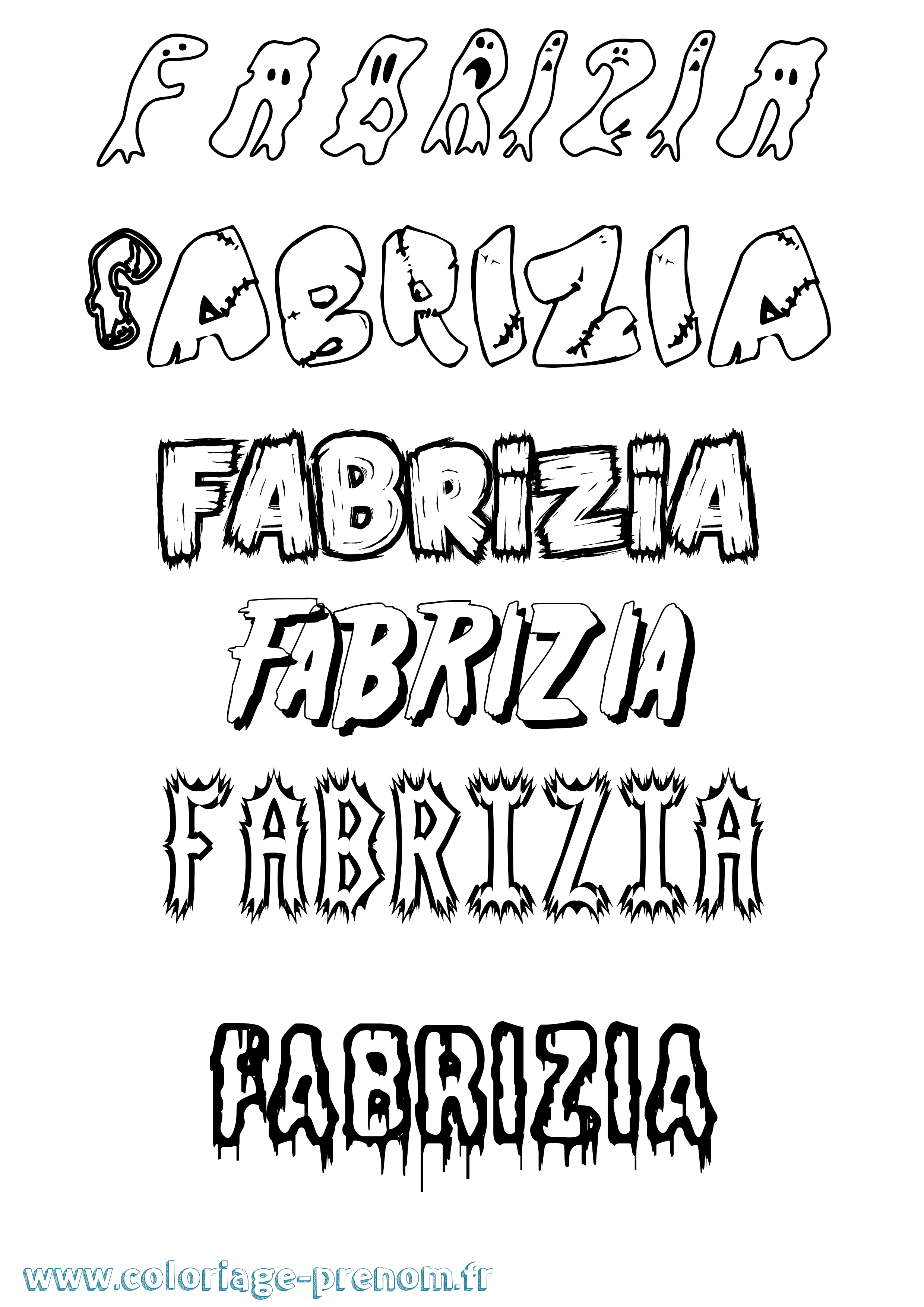 Coloriage prénom Fabrizia Frisson