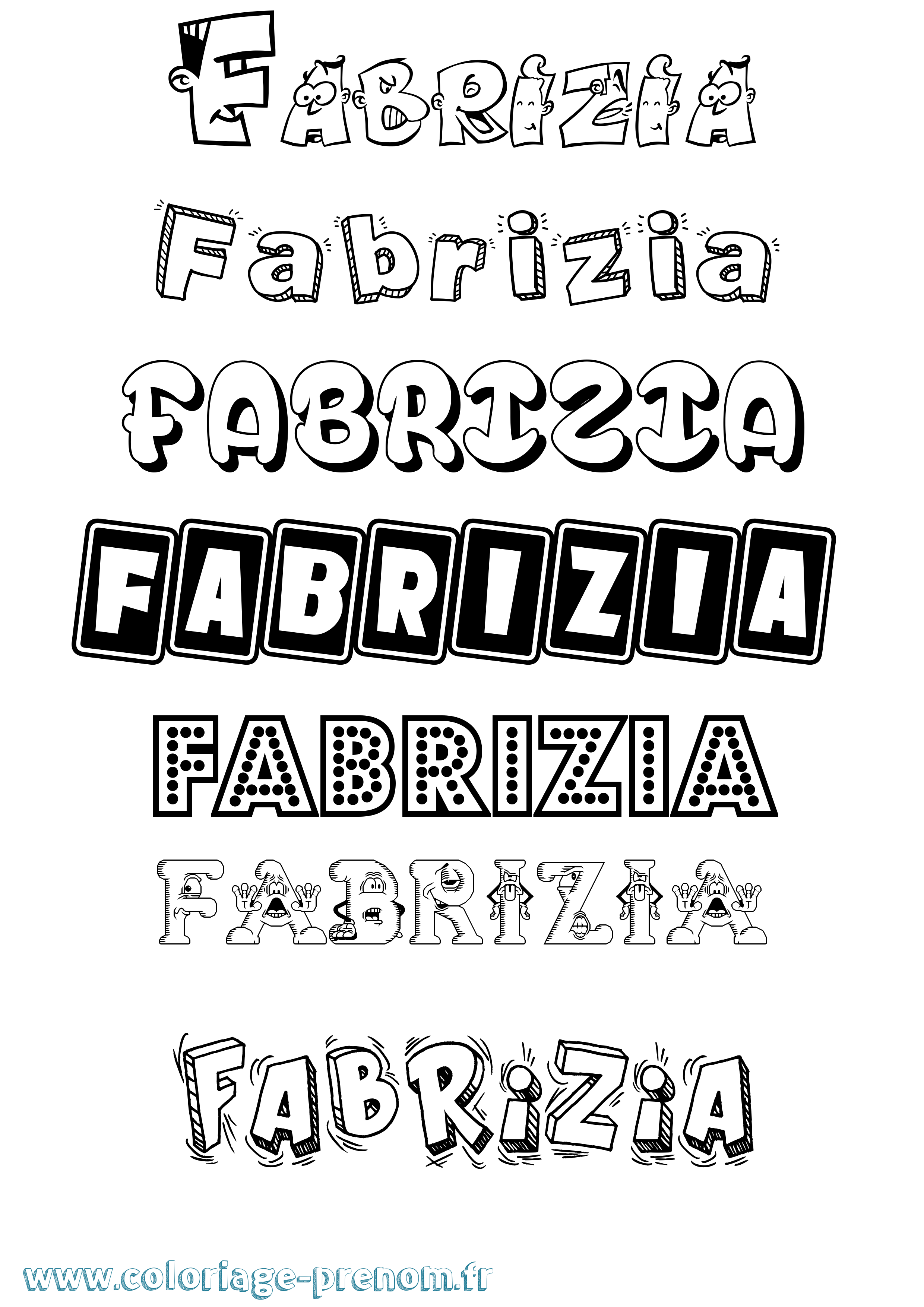 Coloriage prénom Fabrizia Fun