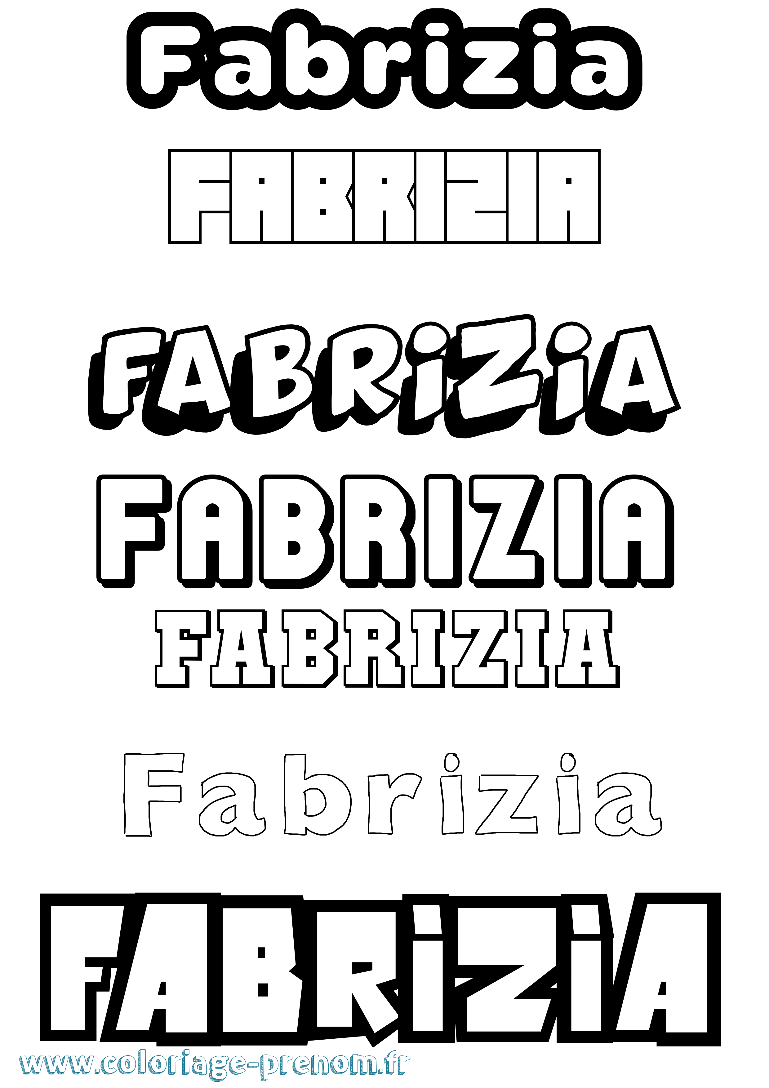 Coloriage prénom Fabrizia Simple