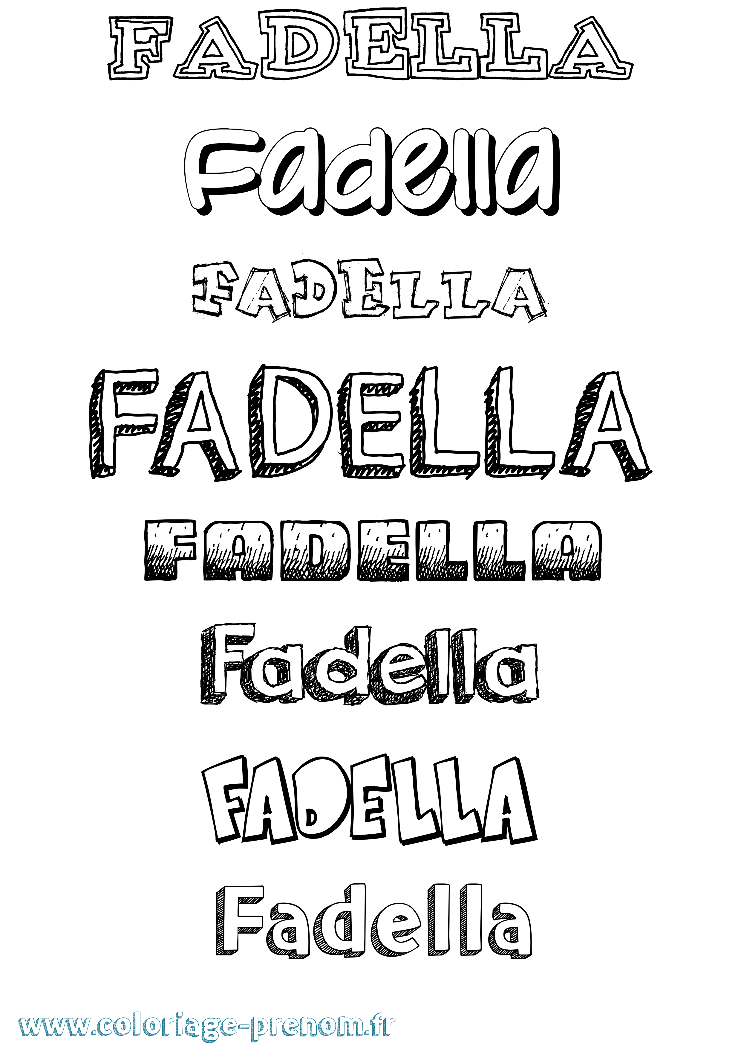Coloriage prénom Fadella Dessiné
